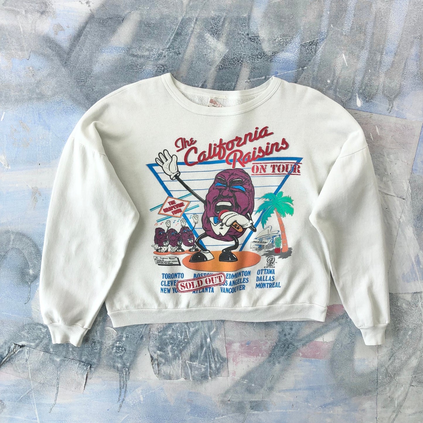 Vintage 80s California Raisins The Grapevine Tour Crewneck Sweatshirt M