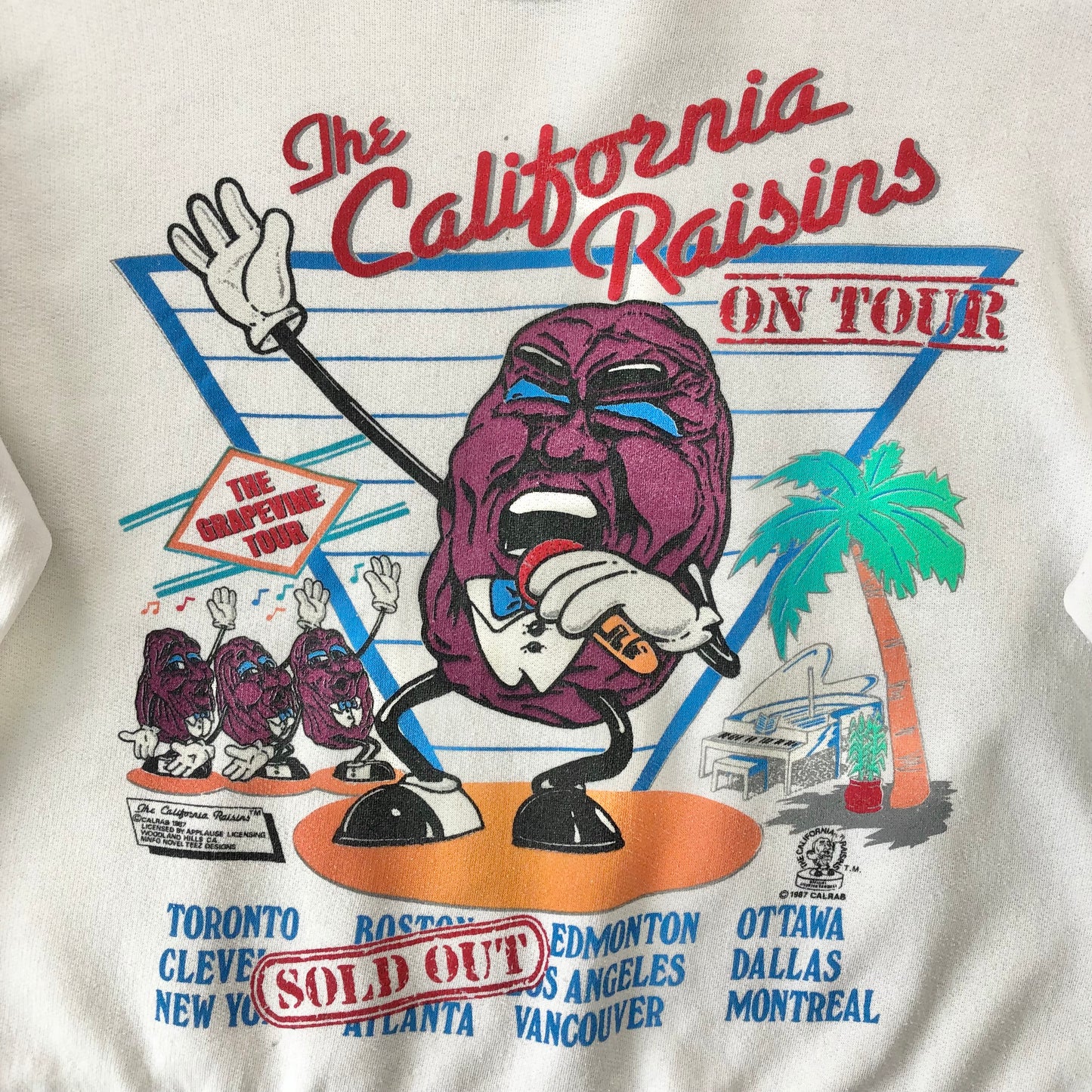 Vintage 80s California Raisins The Grapevine Tour Crewneck Sweatshirt M