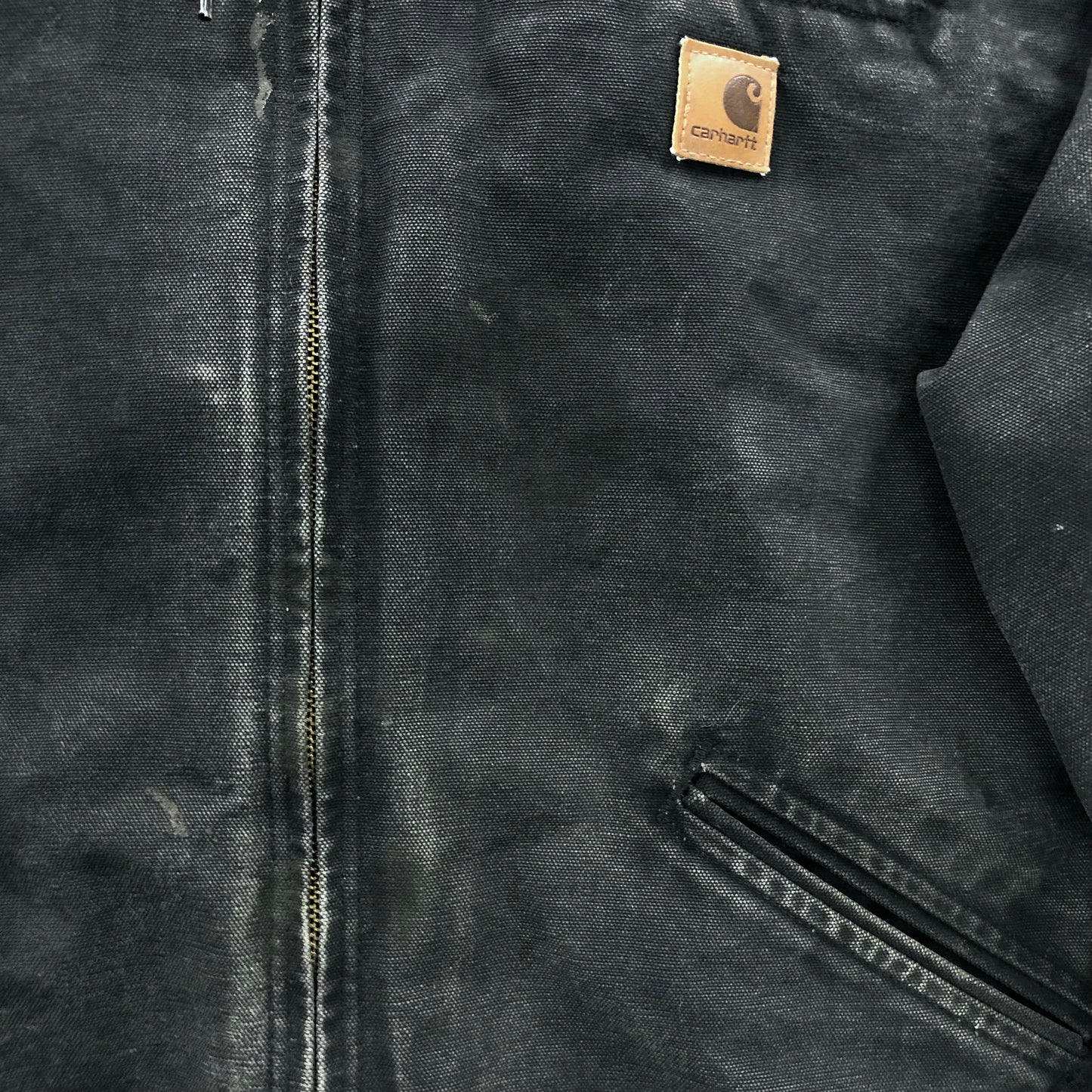 Vintage Carhartt J141 Sherpa Lined Workwear Hooded Zip Jacket XXL