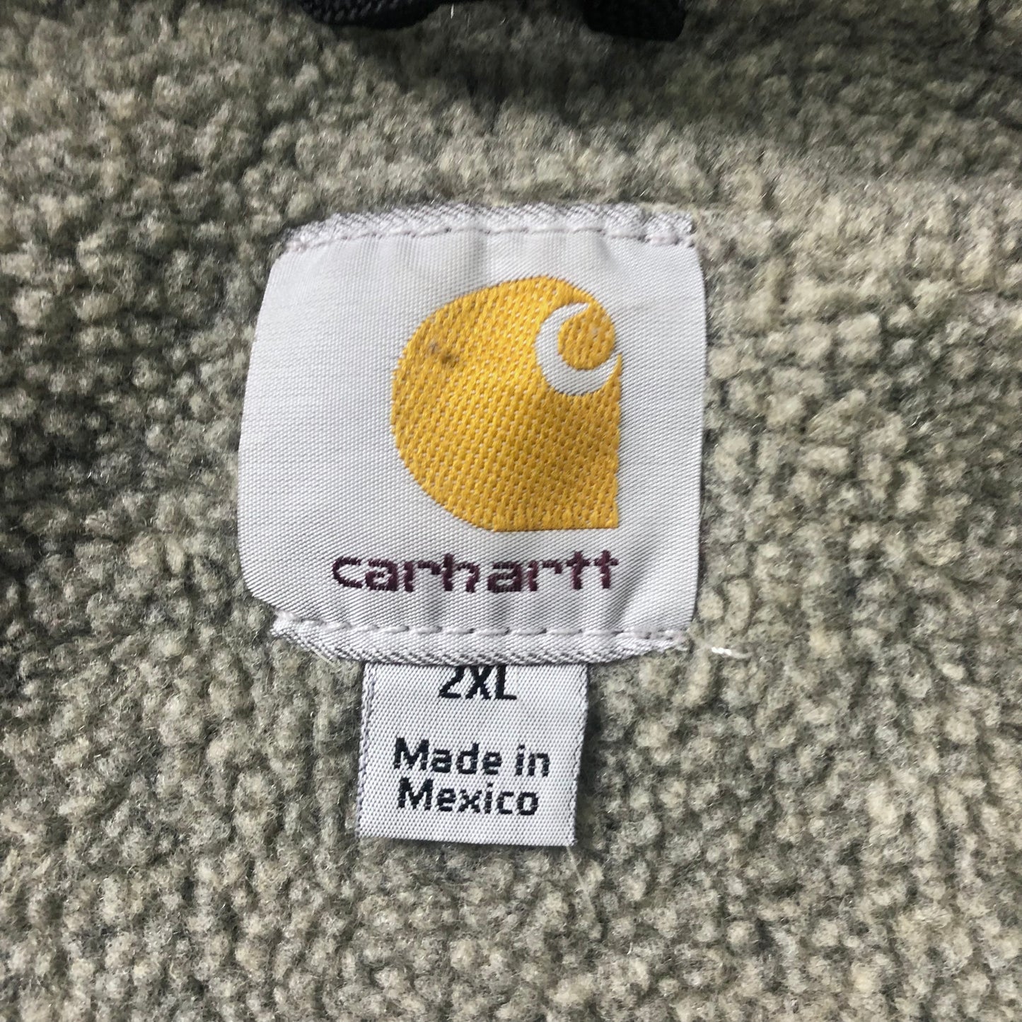 Vintage Carhartt J141 Sherpa Lined Workwear Hooded Zip Jacket XXL