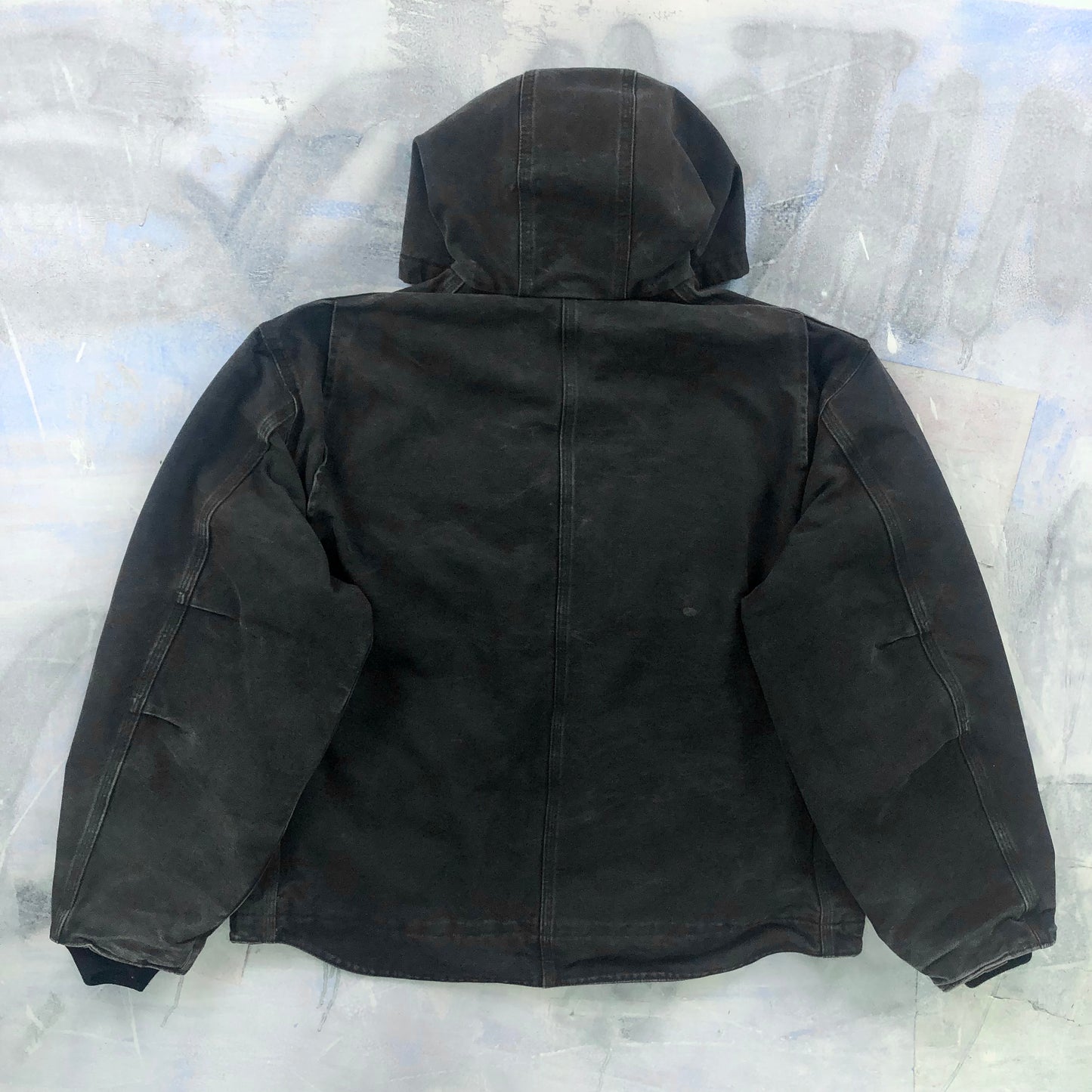 Vintage Carhartt J141 Sherpa Lined Workwear Hooded Zip Jacket XXL