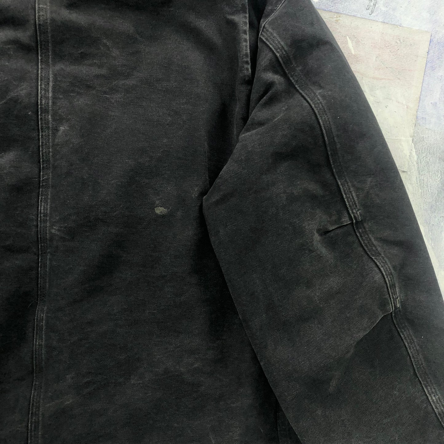 Vintage Carhartt J141 Sherpa Lined Workwear Hooded Zip Jacket XXL