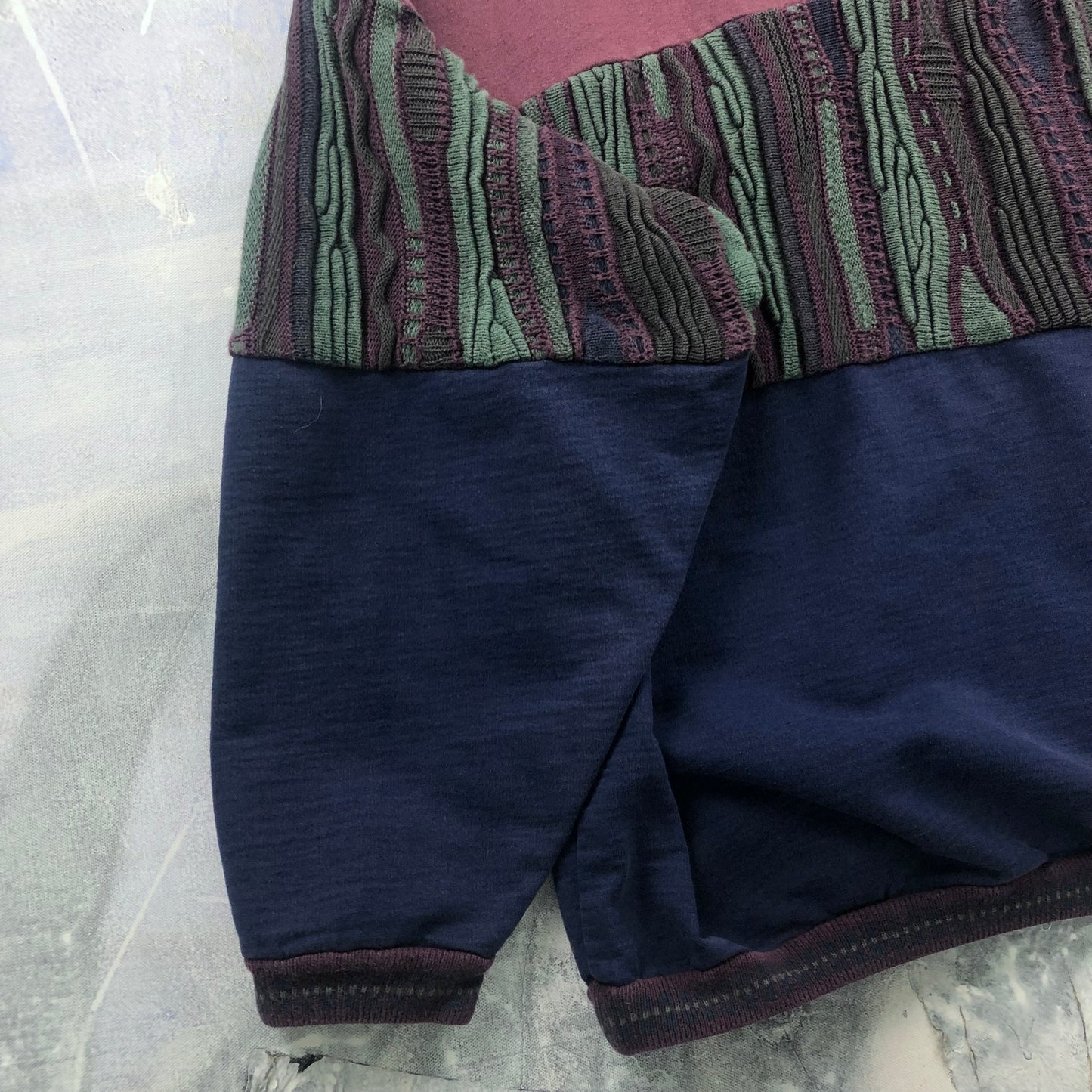 Vintage 90s Tundra Stripe Half Knitted Long Sleeve Polo Sweatshirt XXXL