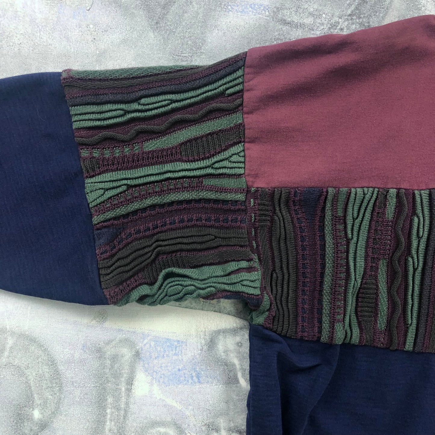 Vintage 90s Tundra Stripe Half Knitted Long Sleeve Polo Sweatshirt XXXL