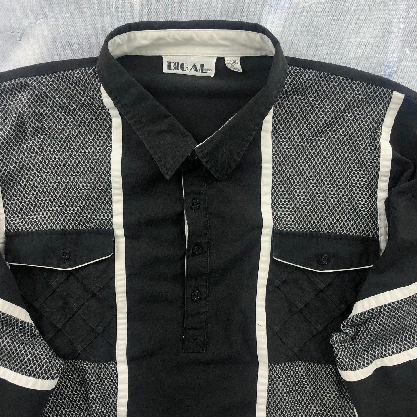 Vintage 90s Stripe Quarter Button Polo Long Sleeve Sweatshirt XXXL