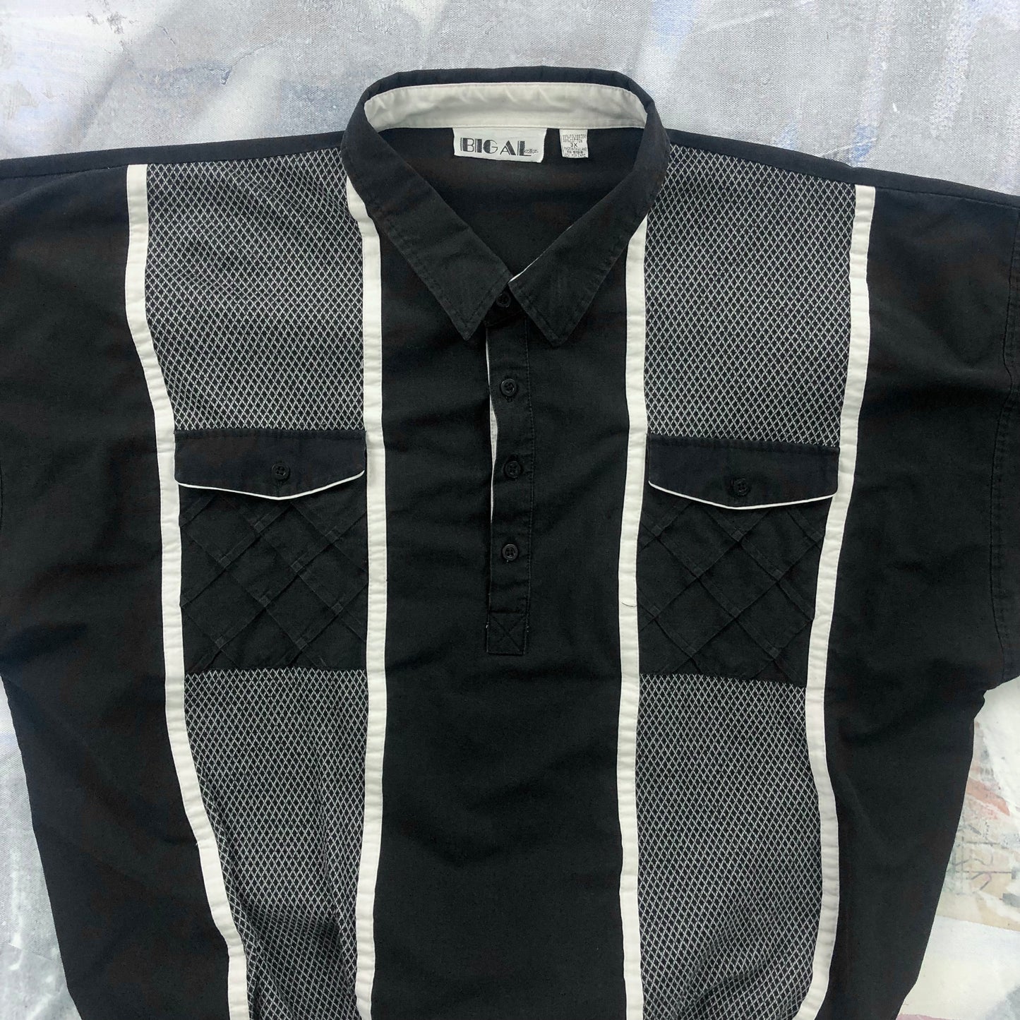 Vintage 90s Stripe Quarter Button Polo Long Sleeve Sweatshirt XXXL