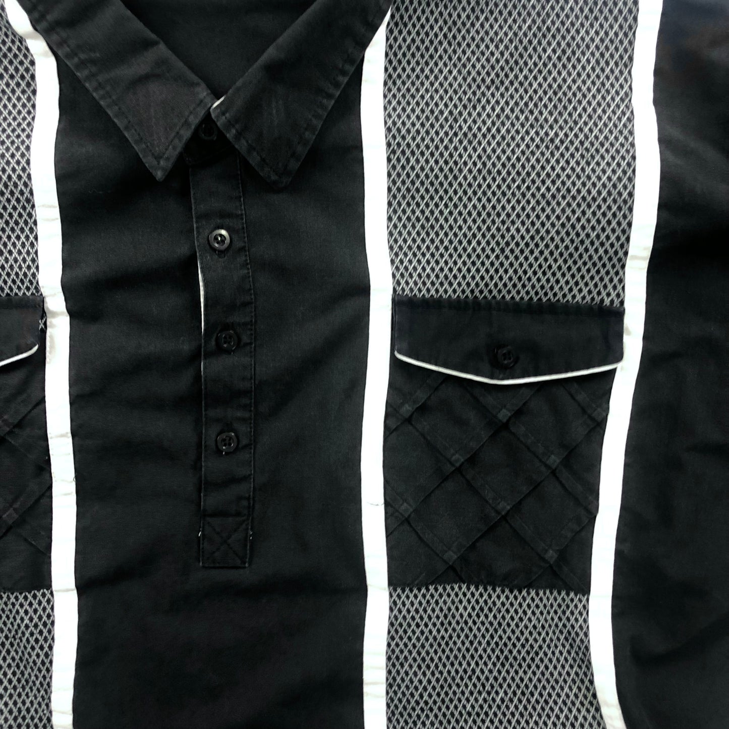 Vintage 90s Stripe Quarter Button Polo Long Sleeve Sweatshirt XXXL
