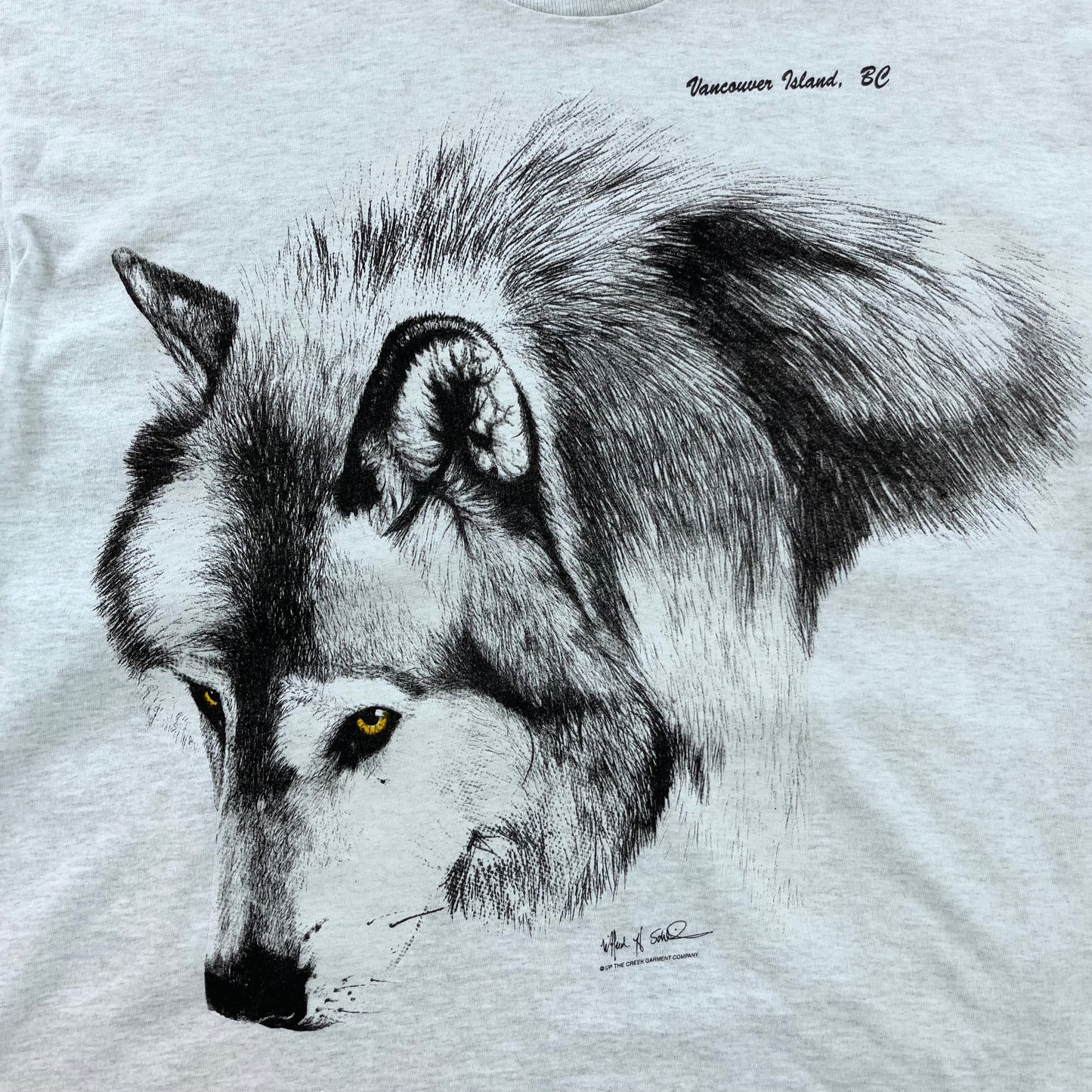 Vintage 90s Lone Wolf Vancouver Island BC Single Stitch T Shirt XXL