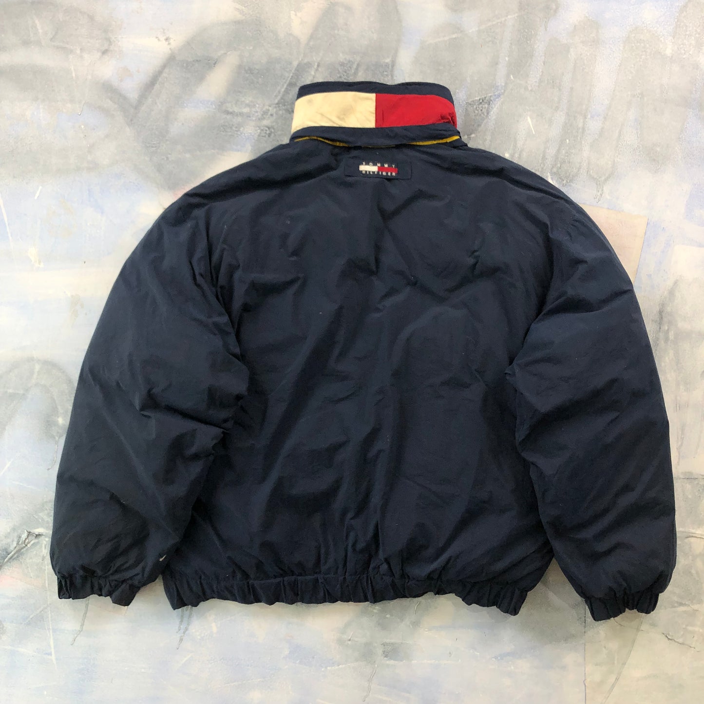 Vintage 90s Tommy Hilfiger Down Hooded Zip Jacket L