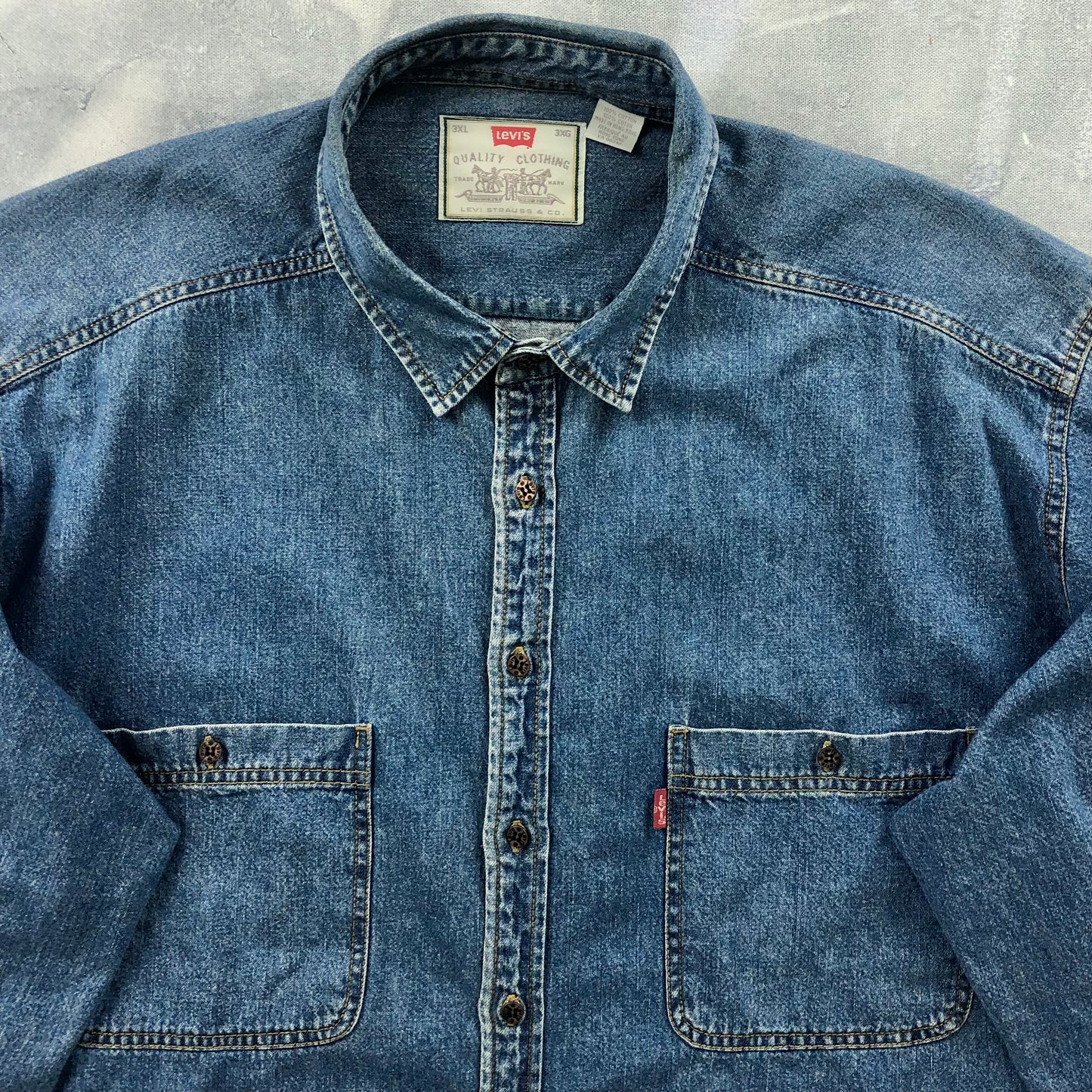 Vintage 90s Levis Denim Button Shirt XXXL