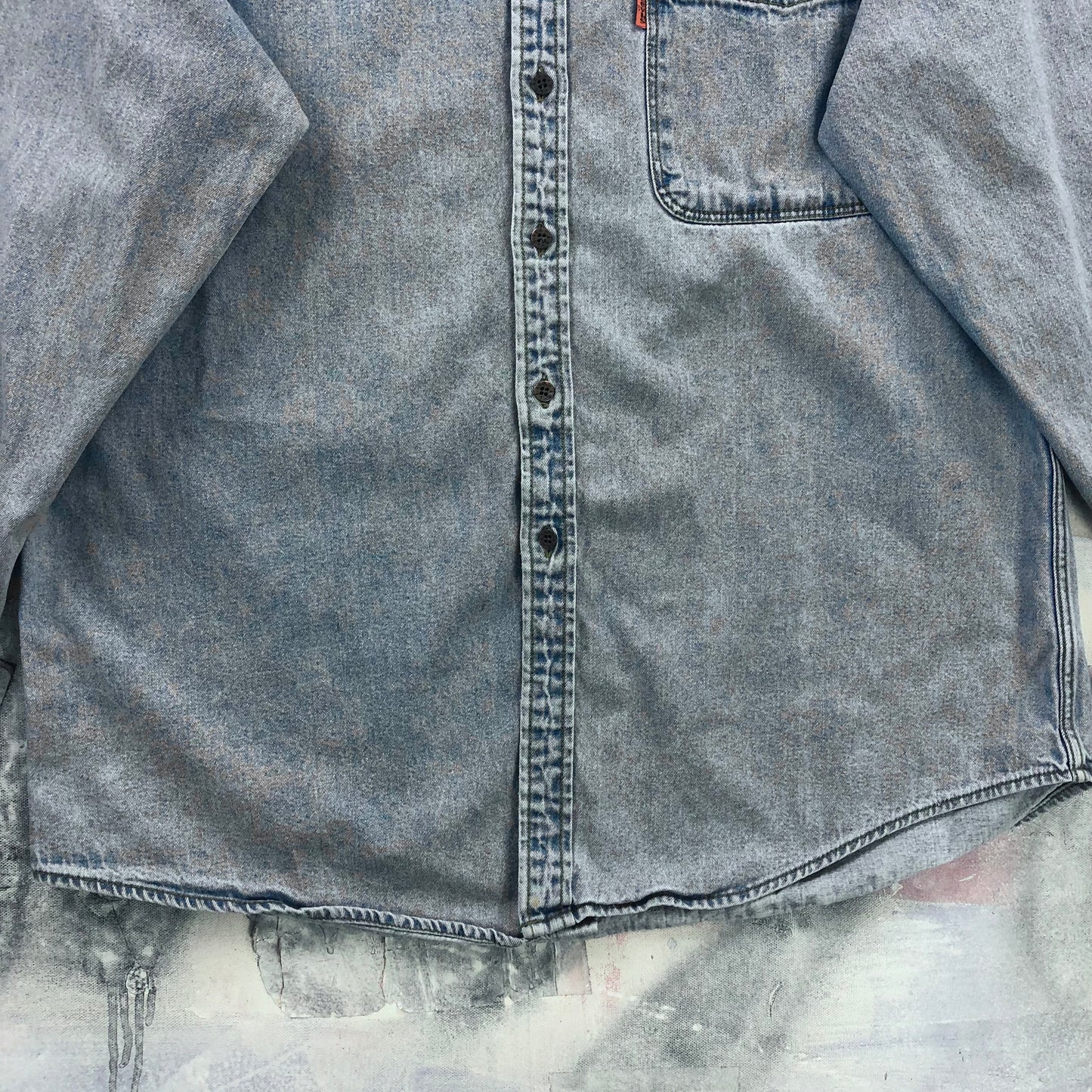 Vintage 90s Levis Orange Tag Denim Button Shirt L