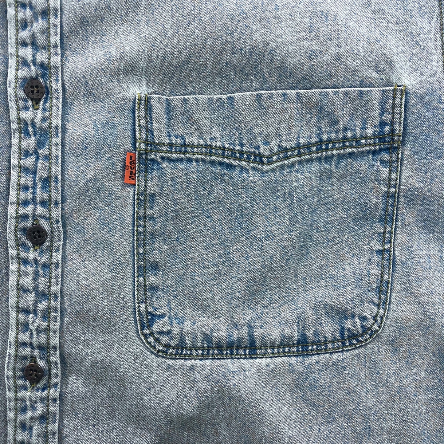 Vintage 90s Levis Orange Tag Denim Button Shirt L