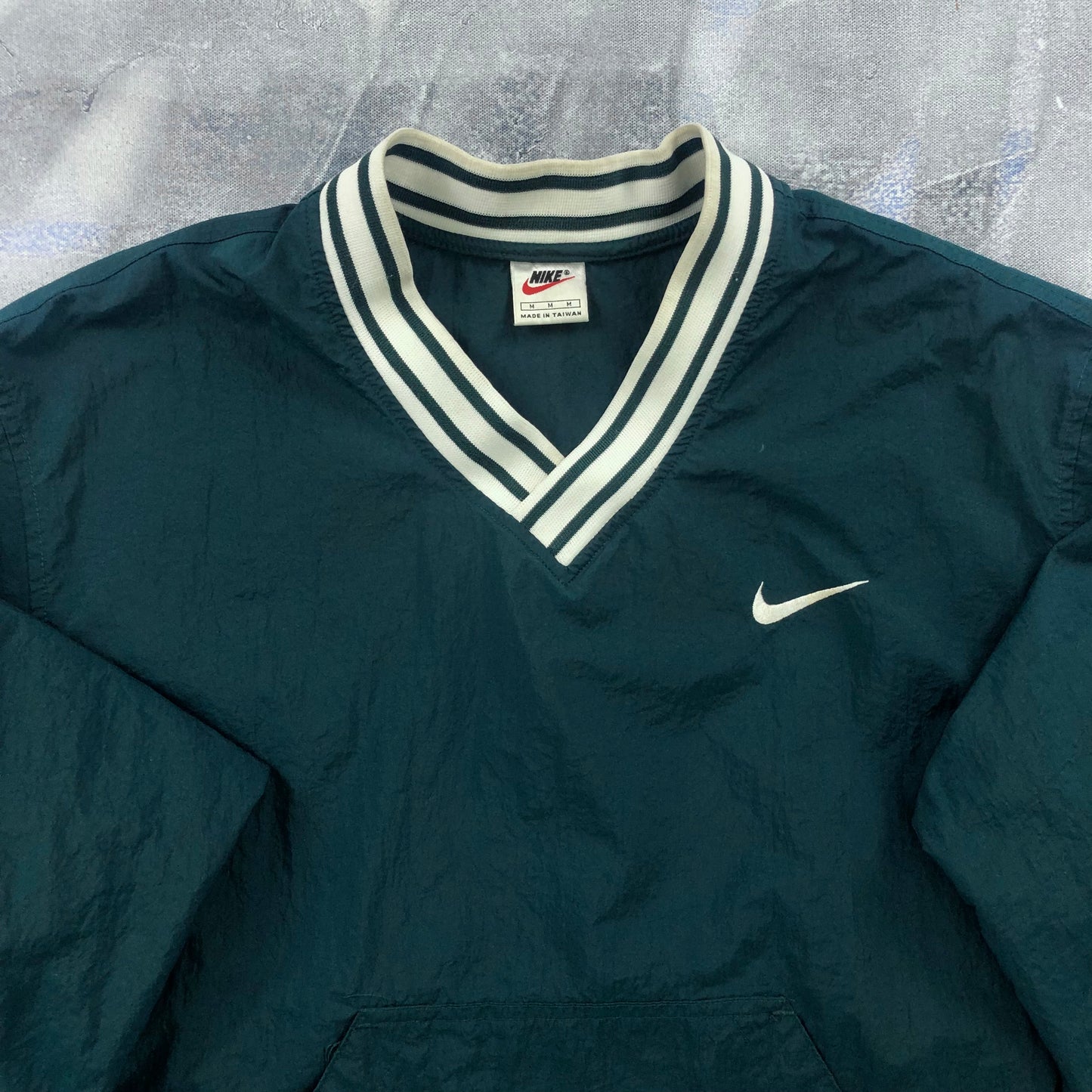 Vintage 90s Nike Swoosh Windbreaker Pullover Jacket M