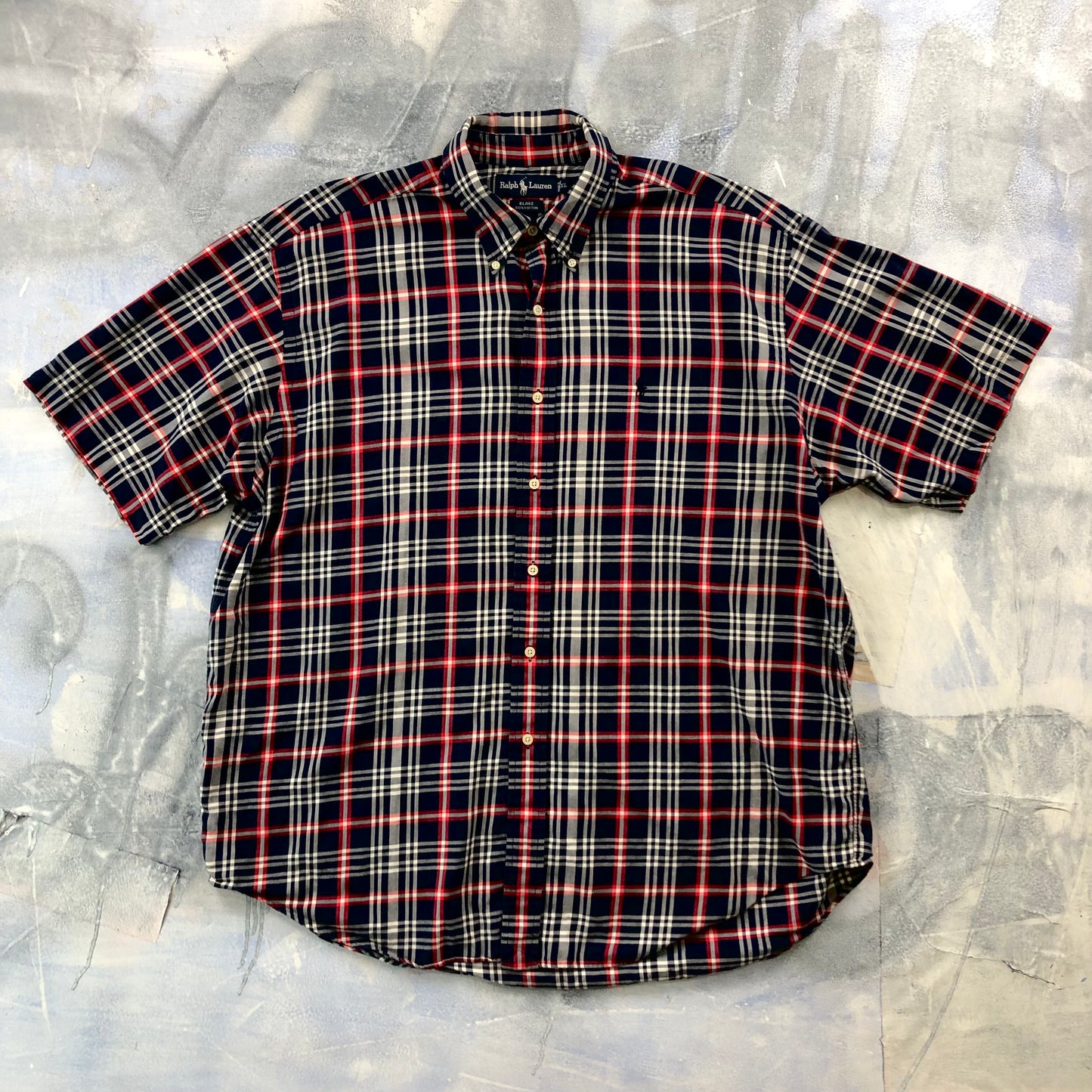 Vintage Polo Ralph Lauren Blake Plaid Button Short Sleeve Shirt XL