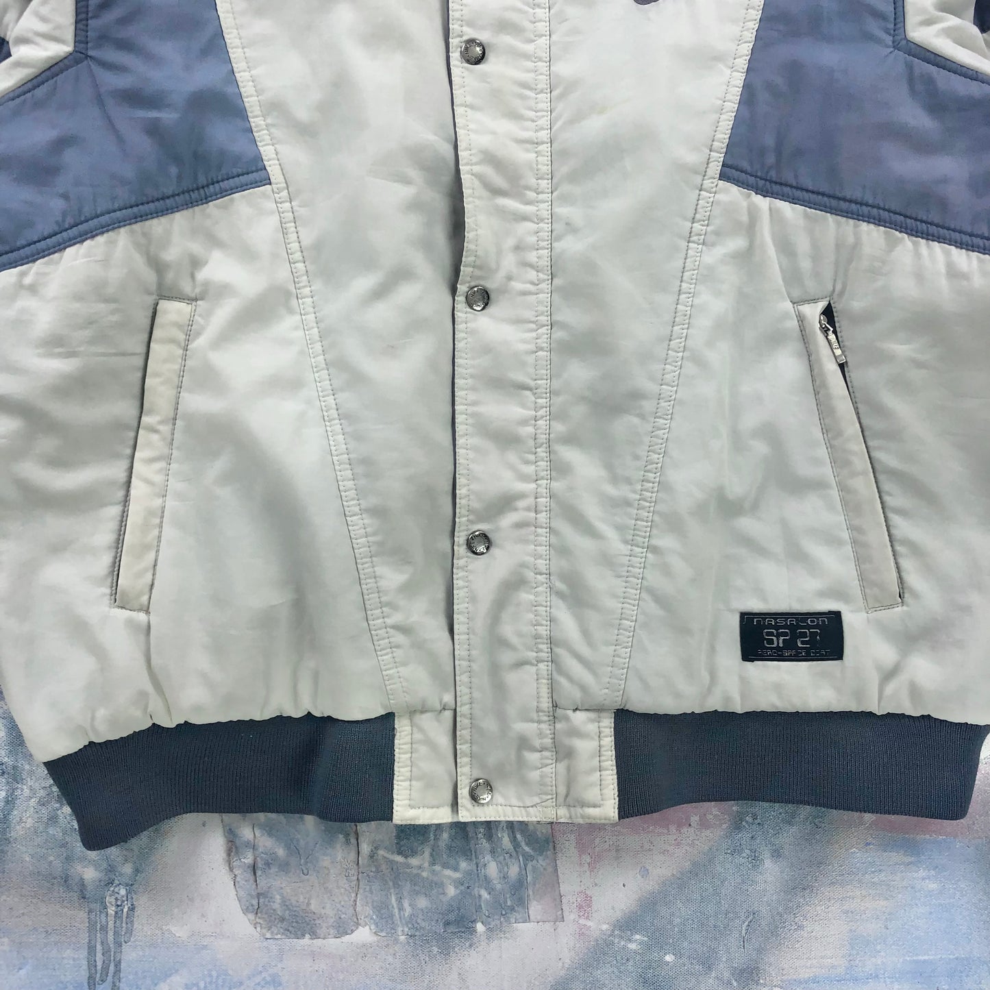 Vintage 80s Nike Korea International Fleece Lined Zip Sport Jacket L