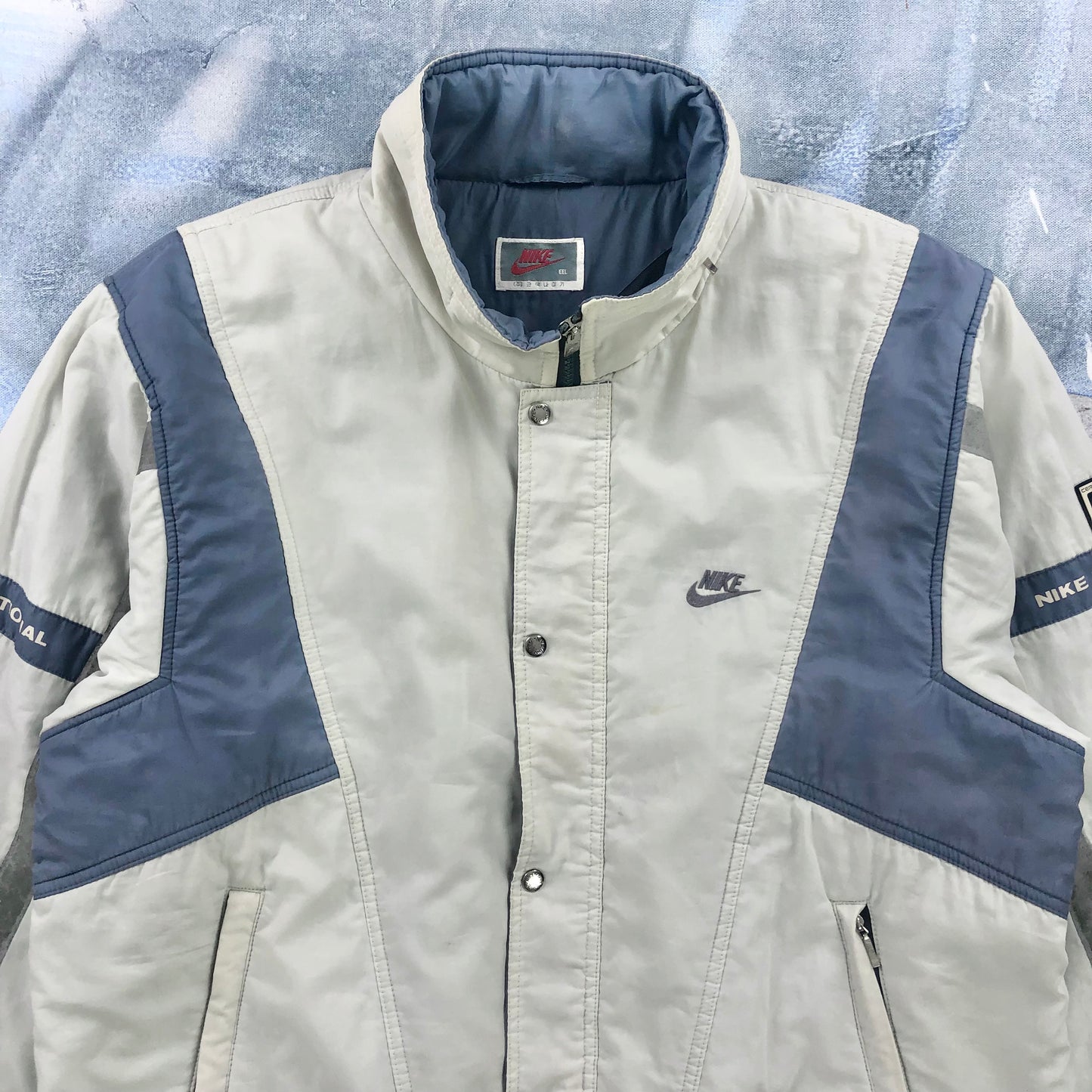 Vintage 80s Nike Korea International Fleece Lined Zip Sport Jacket L