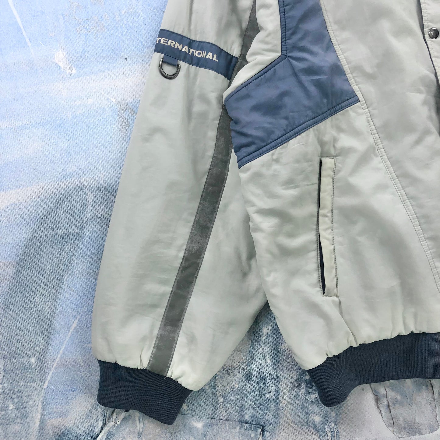Vintage 80s Nike Korea International Fleece Lined Zip Sport Jacket L