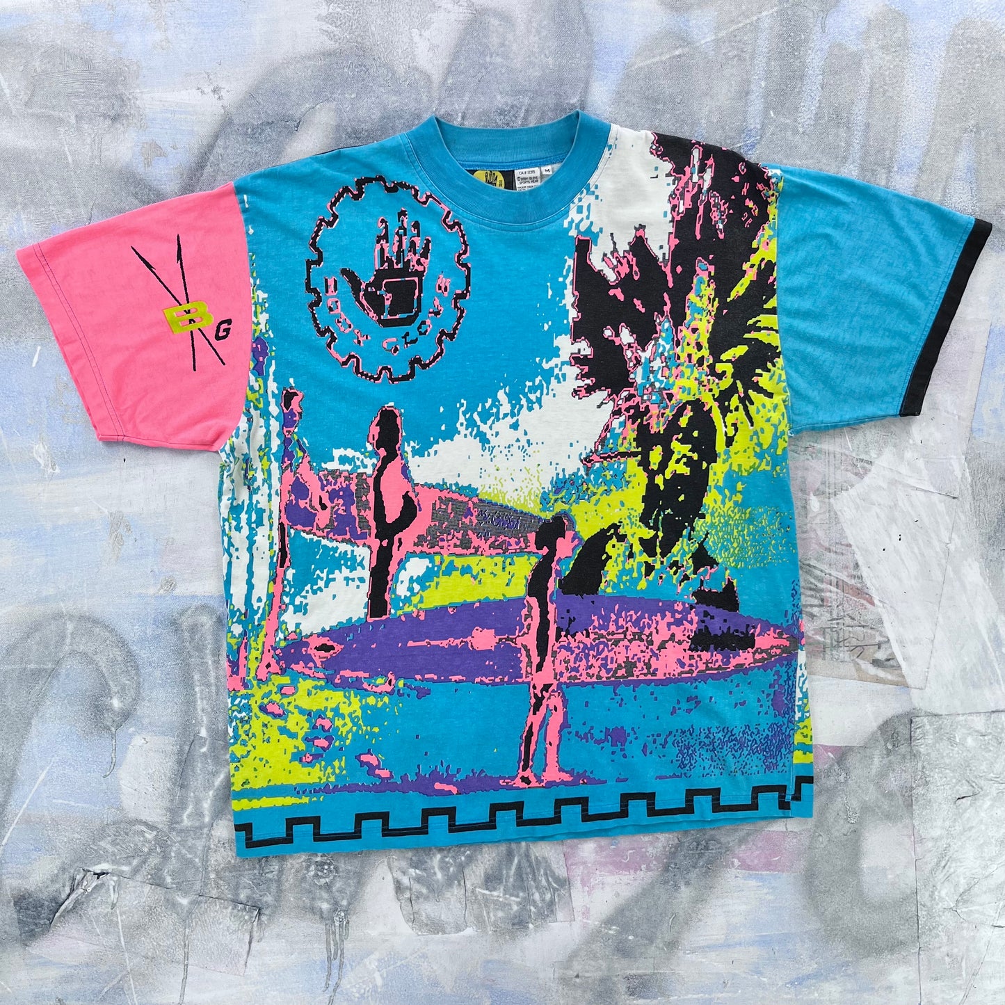 Vintage 80s Body Glove Surfers AOP T Shirt M