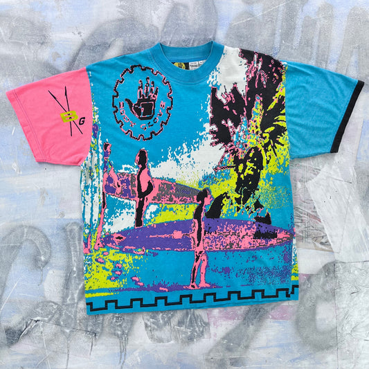 Vintage 80s Body Glove Surfers AOP T Shirt M