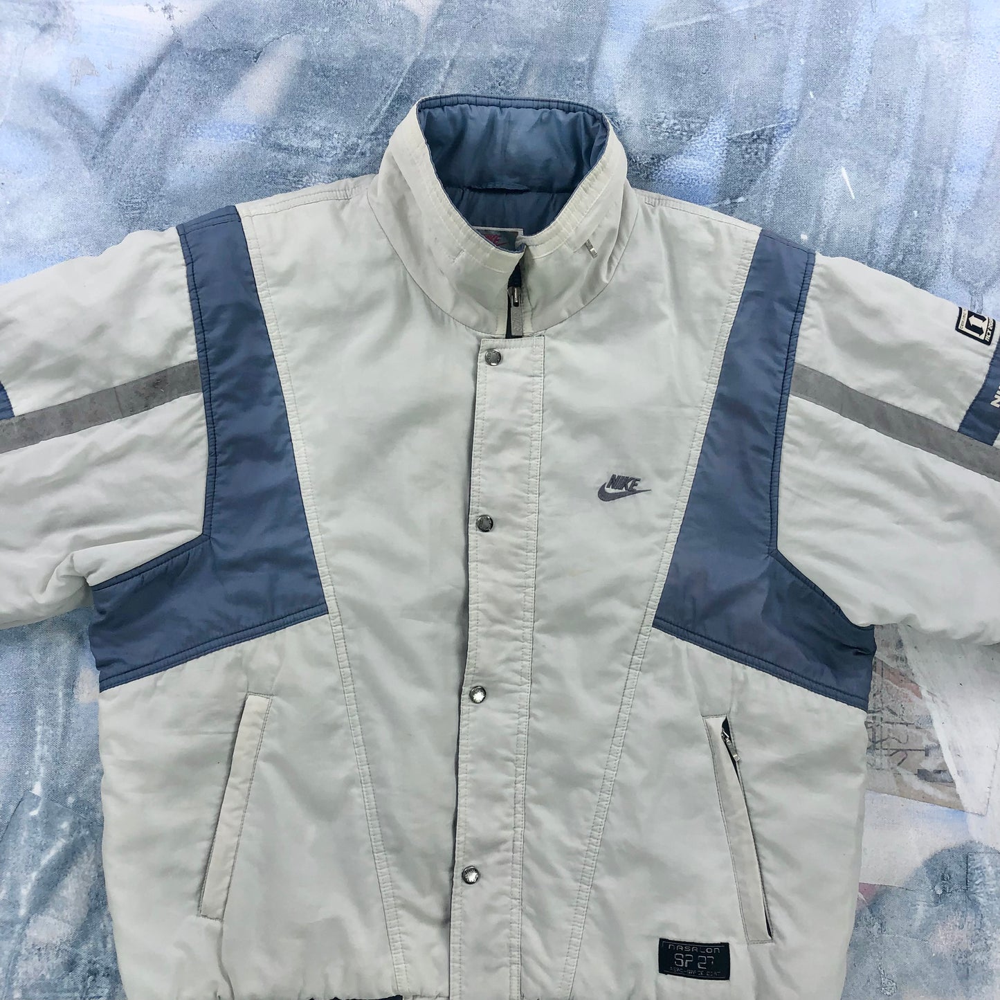 Vintage 80s Nike Korea International Fleece Lined Zip Sport Jacket L