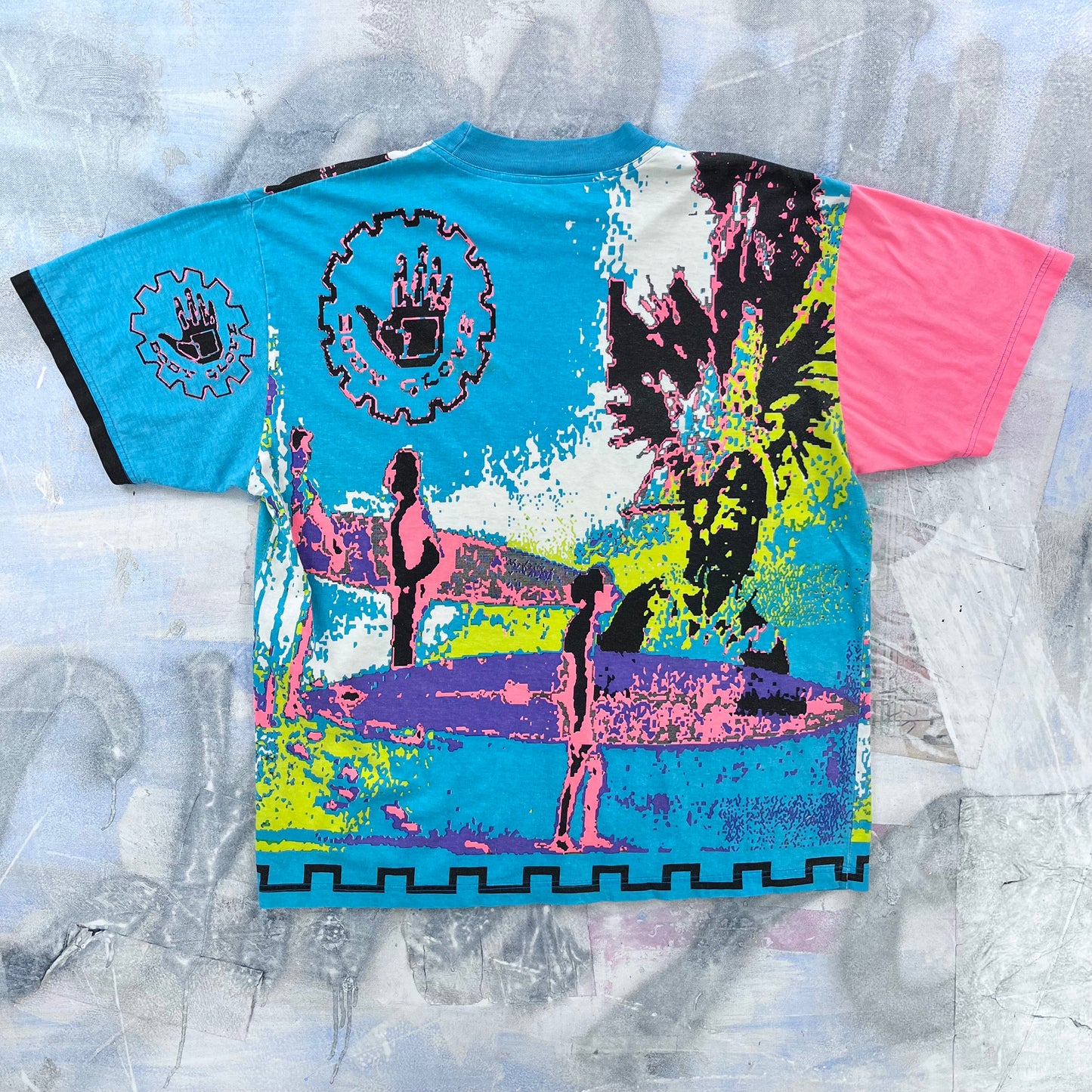 Vintage 80s Body Glove Surfers AOP T Shirt M