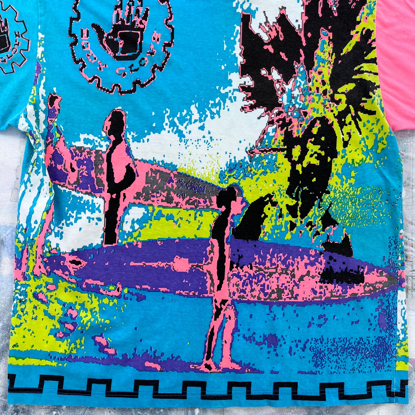 Vintage 80s Body Glove Surfers AOP T Shirt M