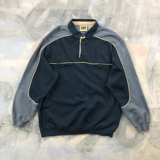 Vintage 90s Lee Sport Rugby Long Sleeve Sweatshirt XL