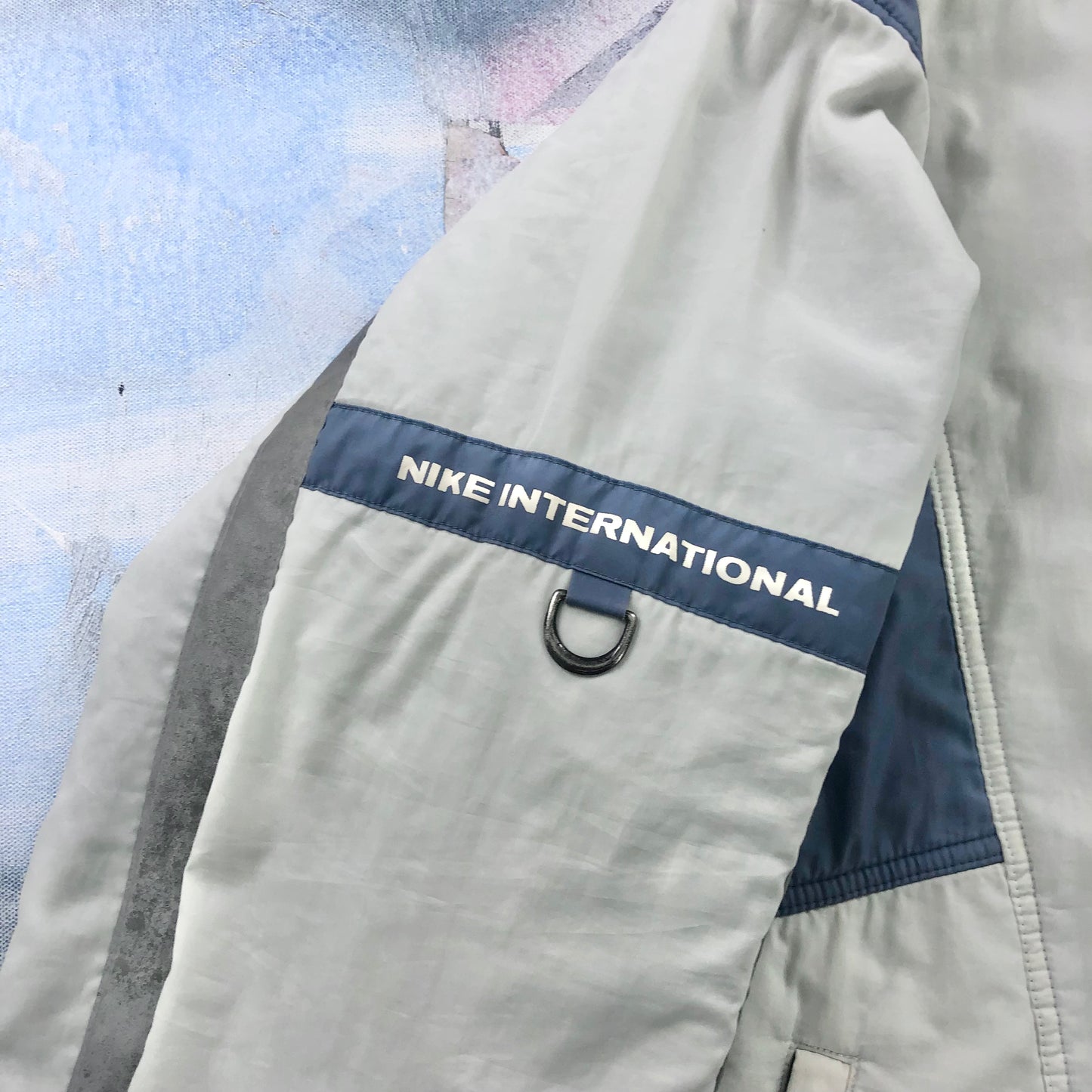 Vintage 80s Nike Korea International Fleece Lined Zip Sport Jacket L