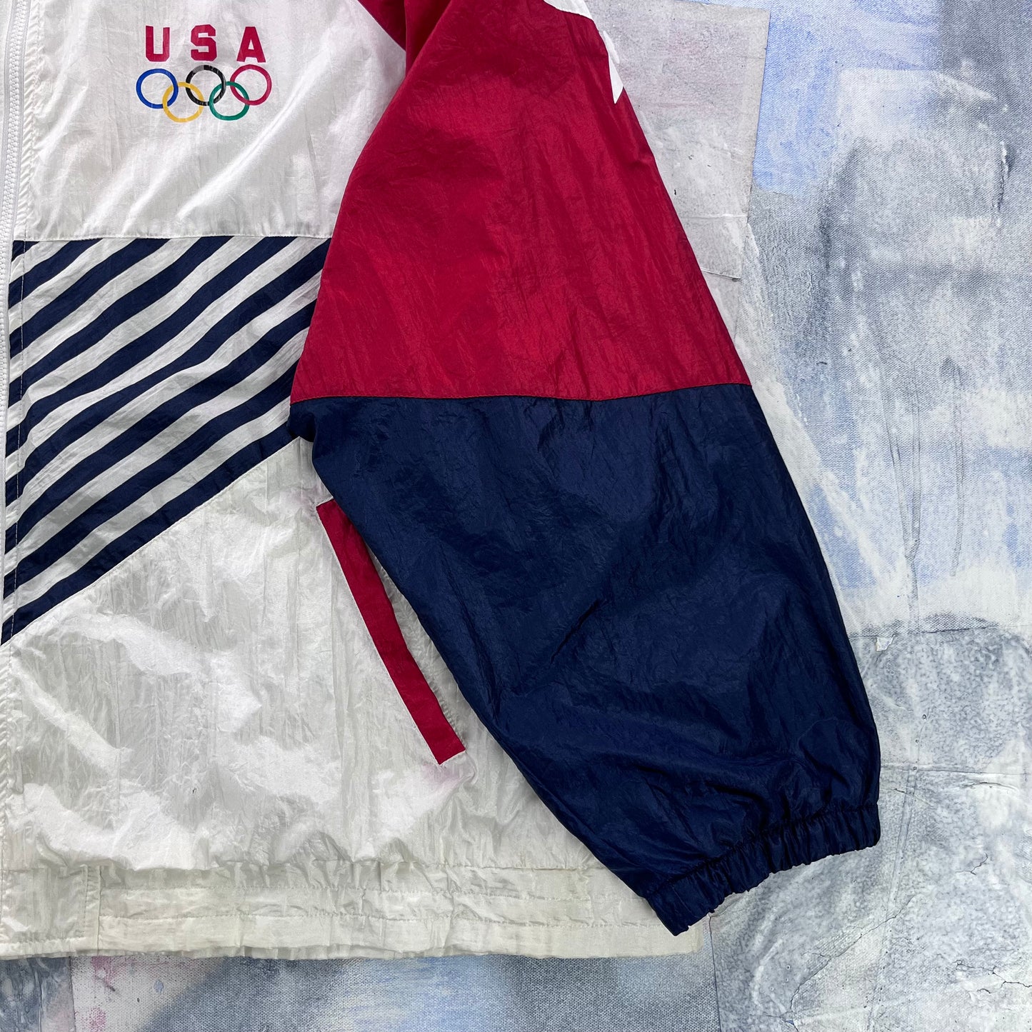 Vintage 90s USA Olympic Team Windbreaker Zip Jacket XXL