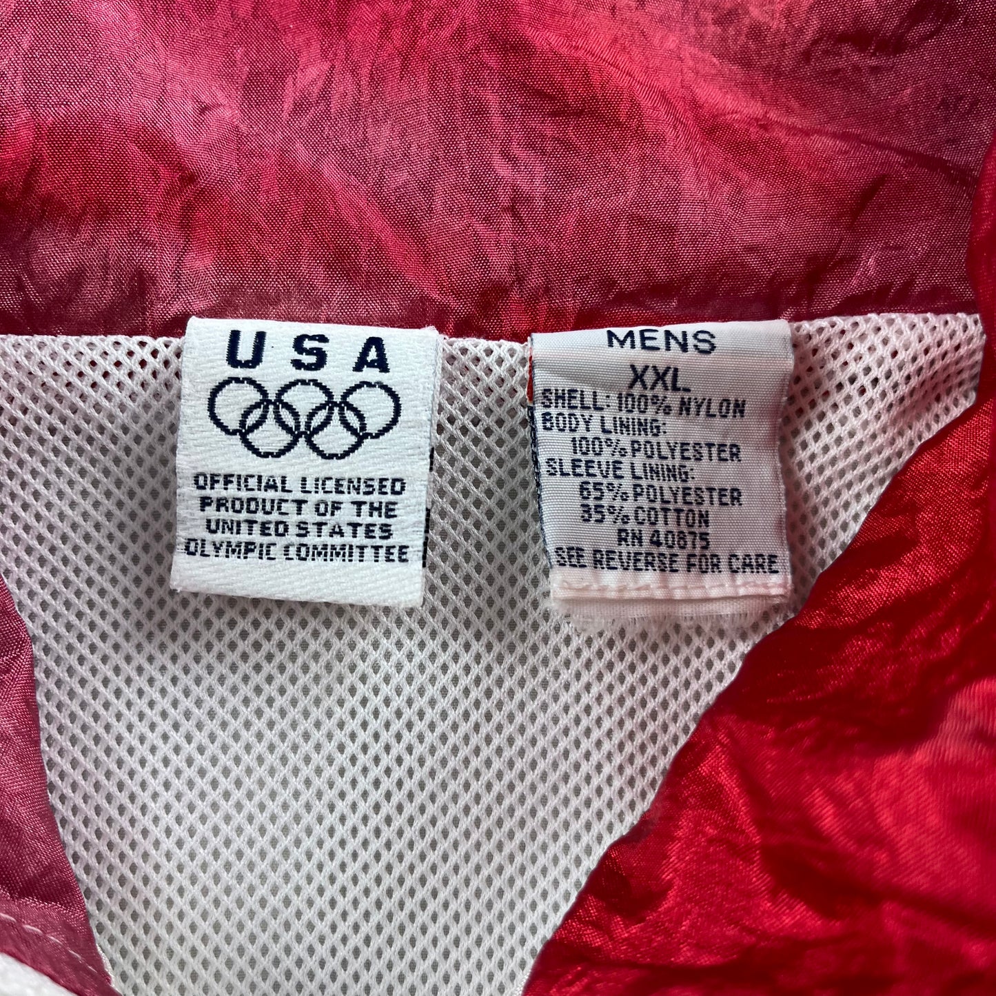 Vintage 90s USA Olympic Team Windbreaker Zip Jacket XXL