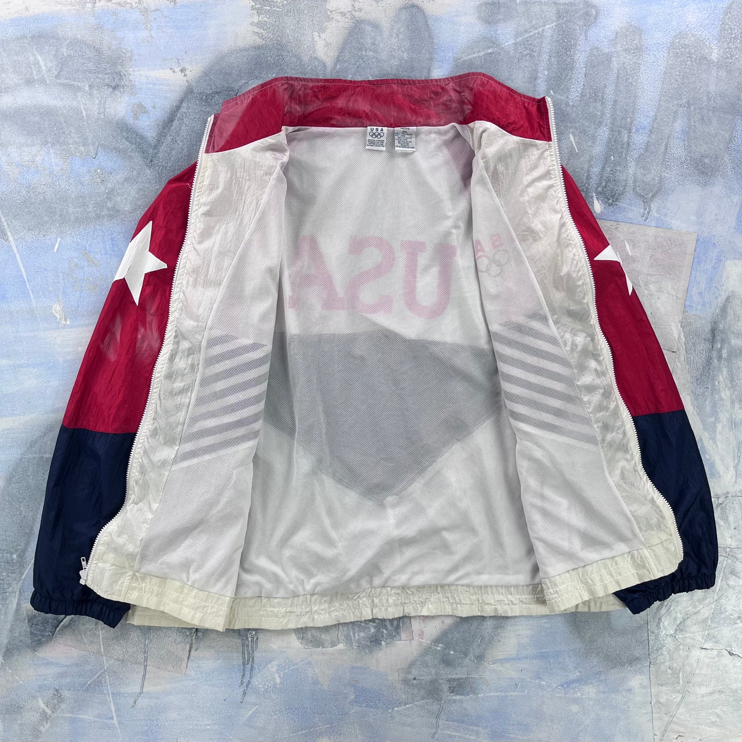 Vintage 90s USA Olympic Team Windbreaker Zip Jacket XXL
