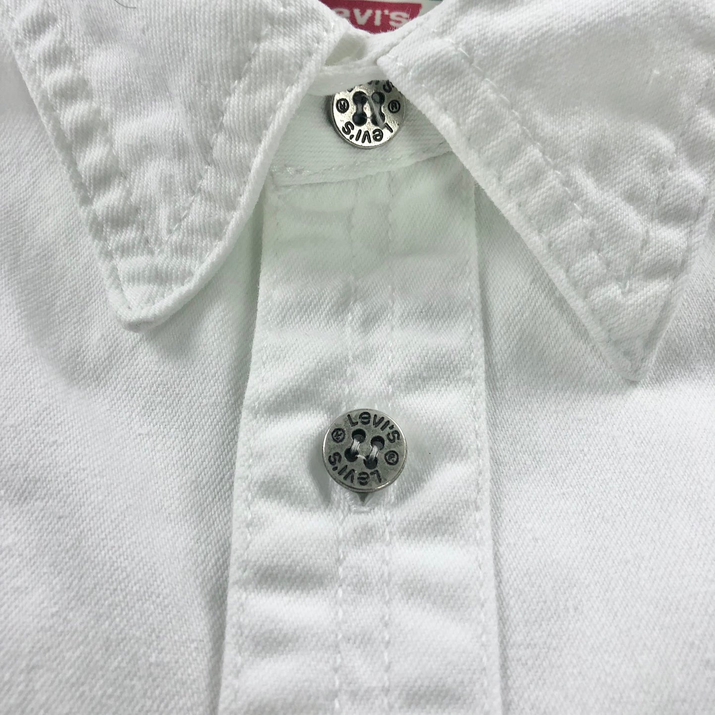 Vintage 90s Levis Embroided Mickey D´s Something For All Ages Denim Button Shirt S