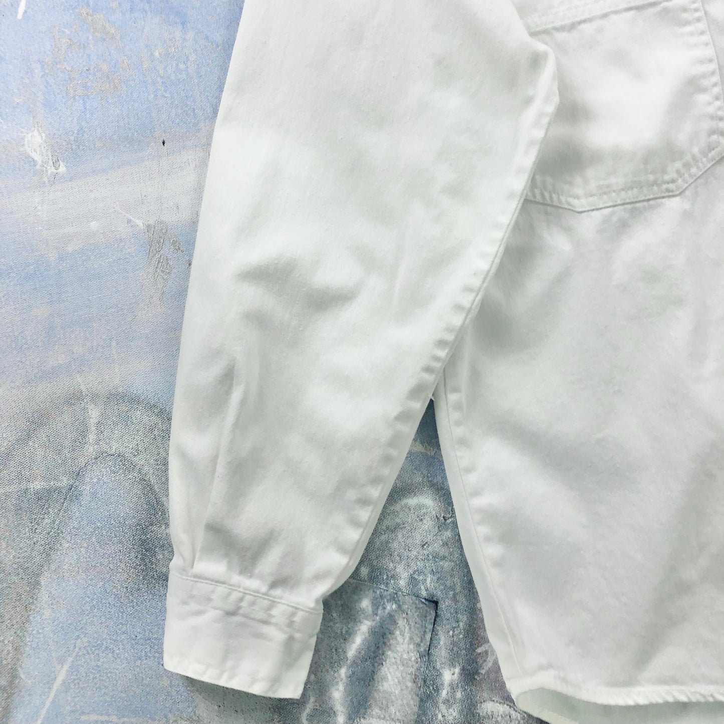 Vintage 90s Levis Embroided Mickey D´s Something For All Ages Denim Button Shirt S