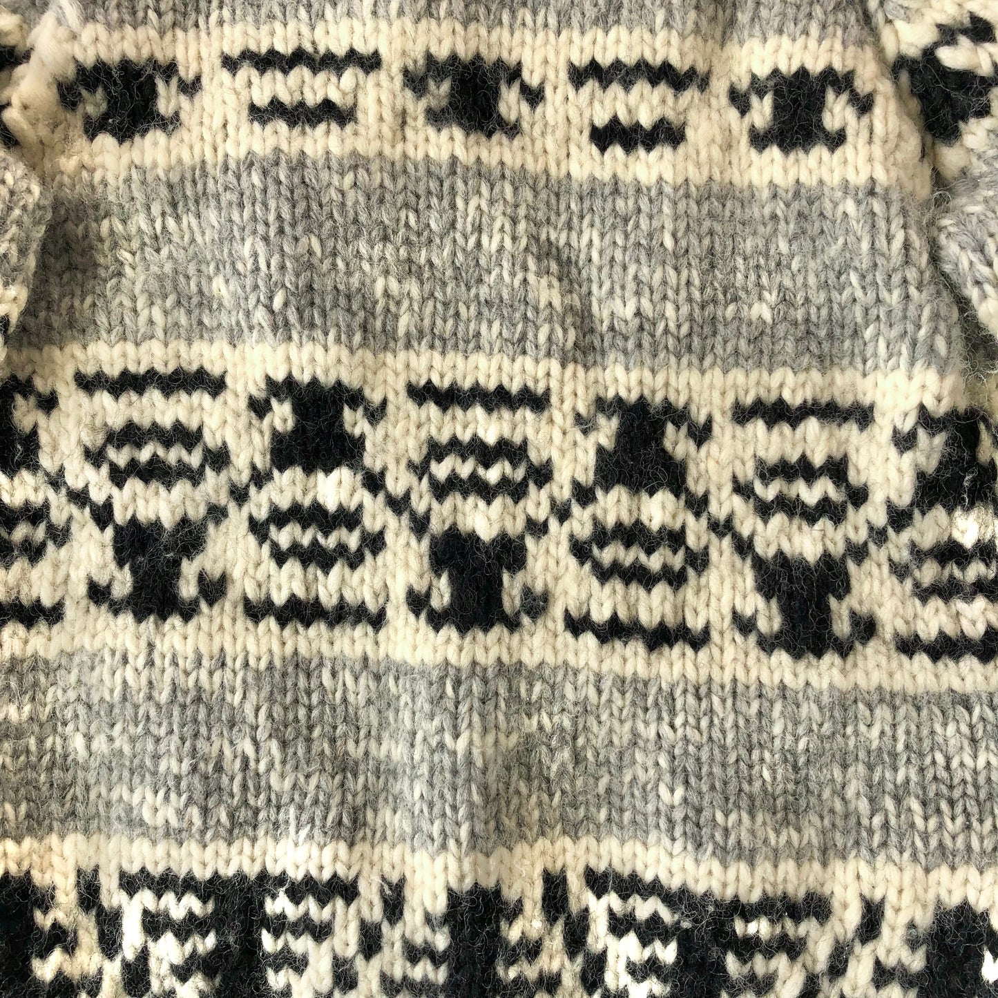 Vintage Cowichan Cardigan Wool Zip Sweater M
