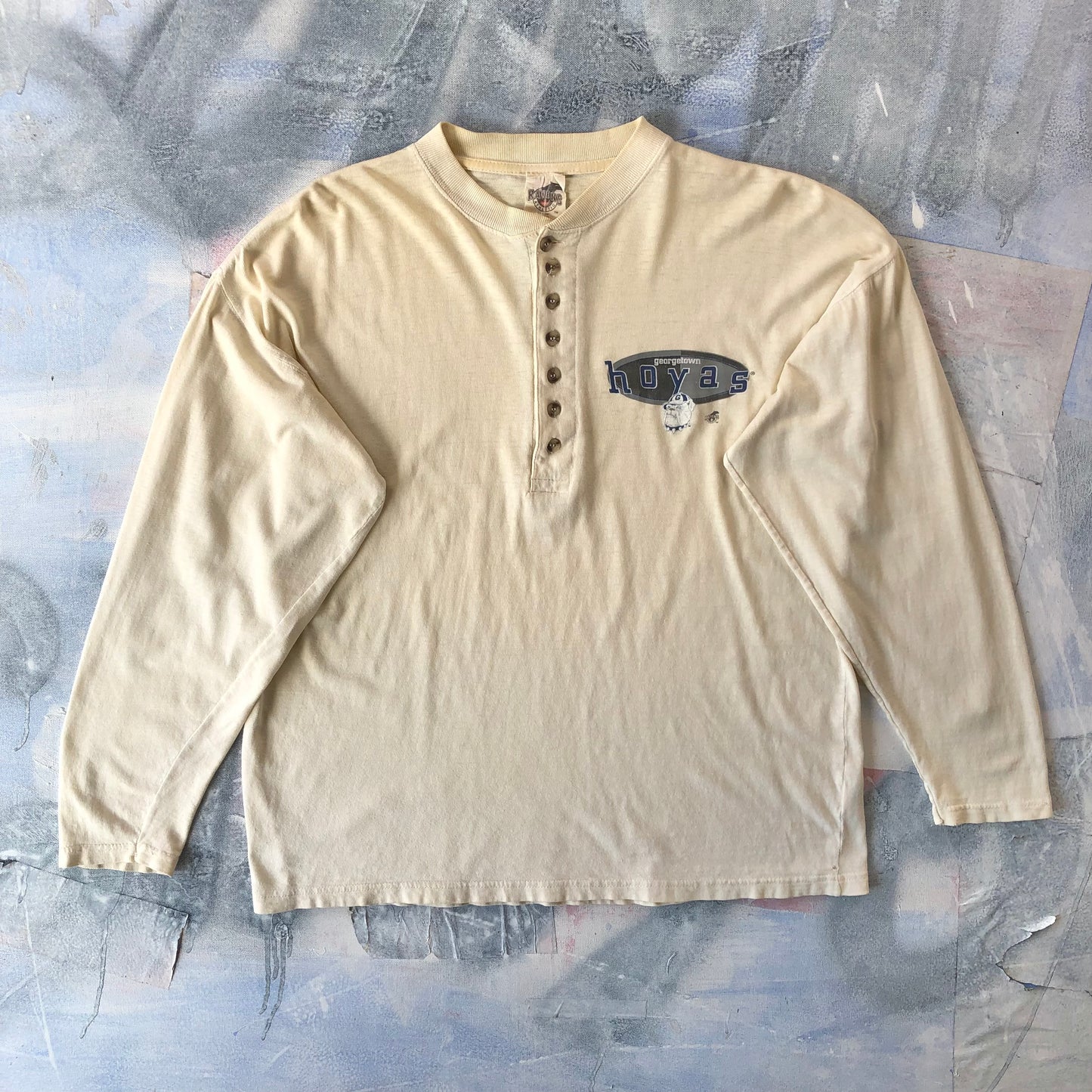 Vintage Georgetown Hoyas Henley Long Sleeve T Shirt M
