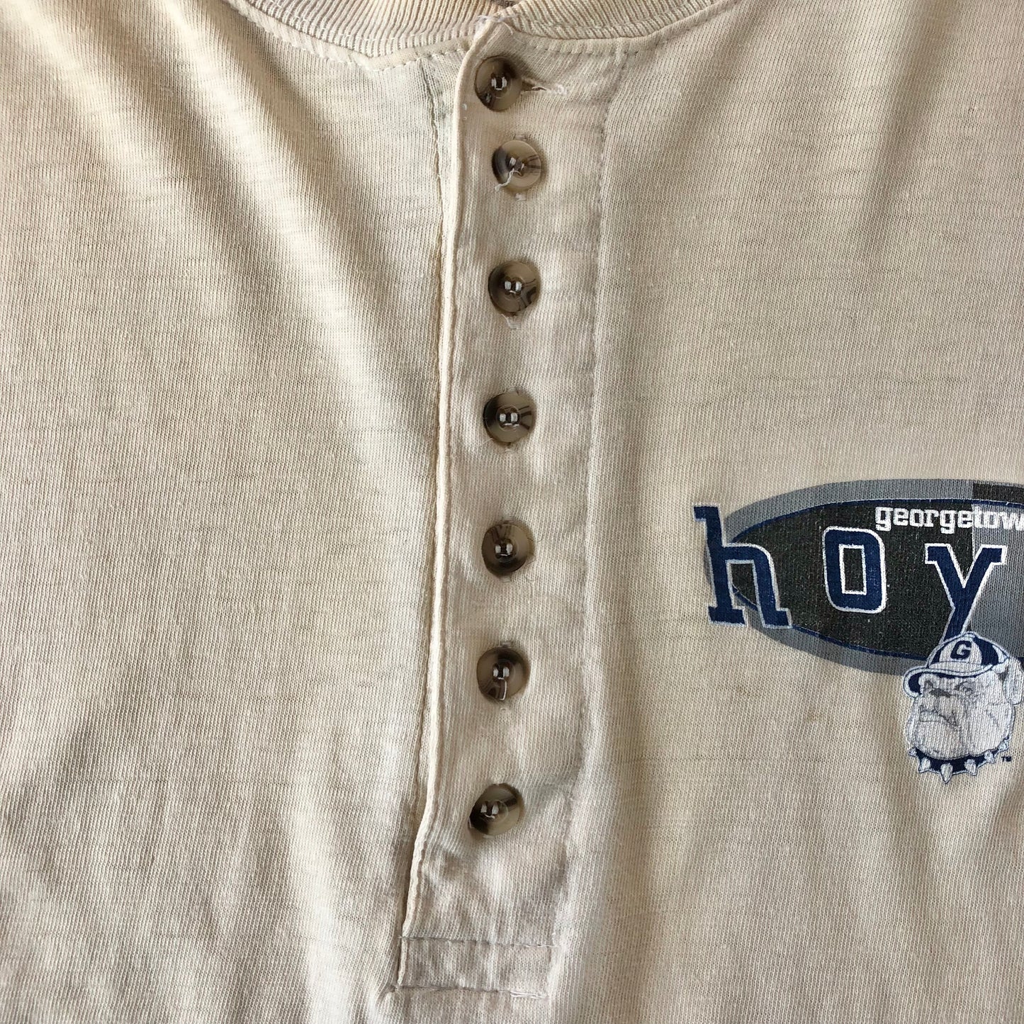 Vintage Georgetown Hoyas Henley Long Sleeve T Shirt M