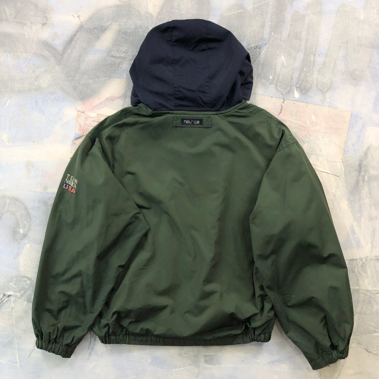 Vintage Nautica Team Nautica USA Fleece Lined Hooded Zip Jacket L