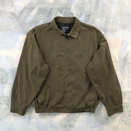 Vintage Nautica Harrington Plaid Lined Zip Jacket L
