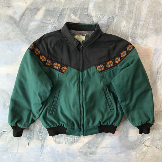 Vintage USA Canyon Guide Outfitters Blanket Lined Aztec Bomber Zip Jacket L