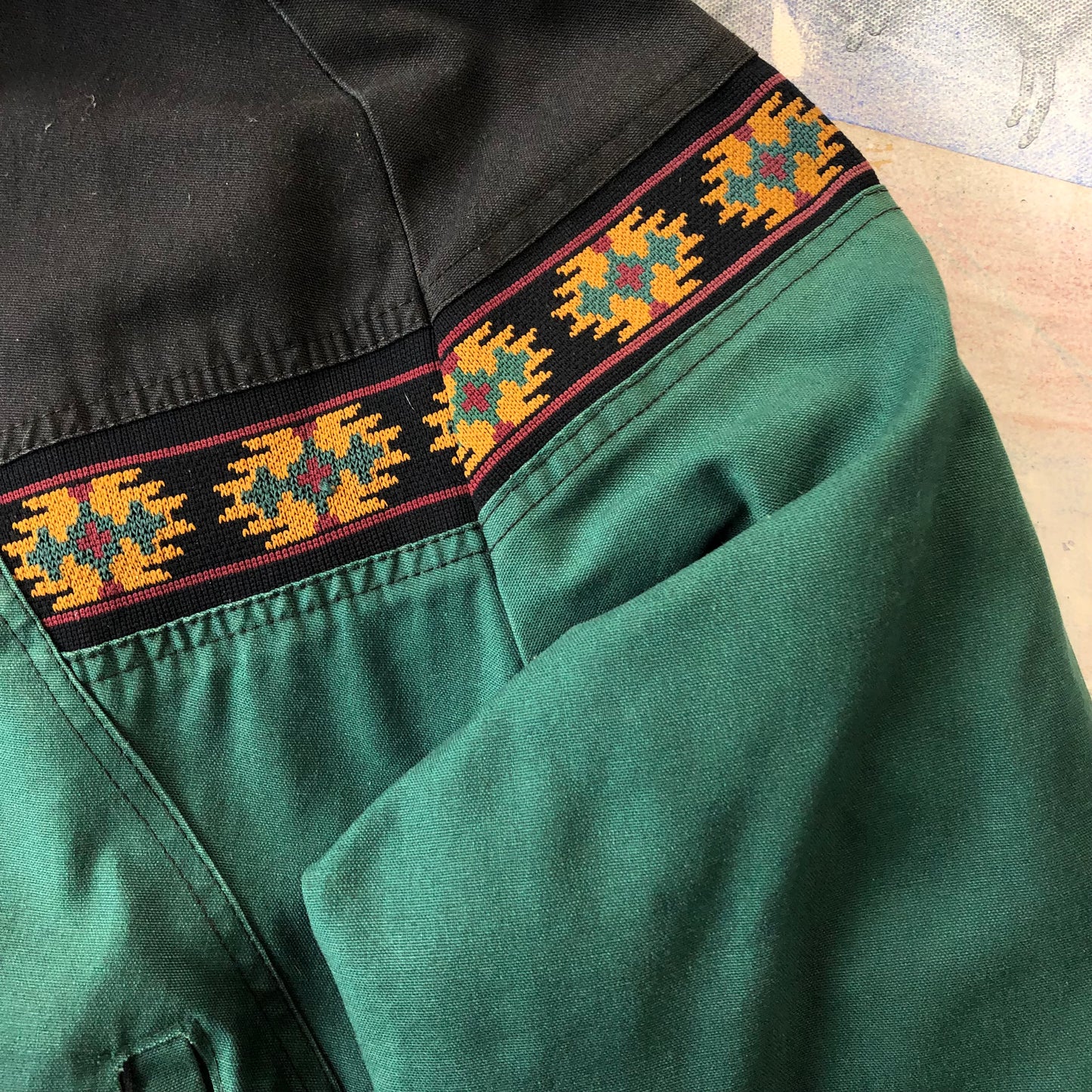 Vintage USA Canyon Guide Outfitters Blanket Lined Aztec Bomber Zip Jacket L