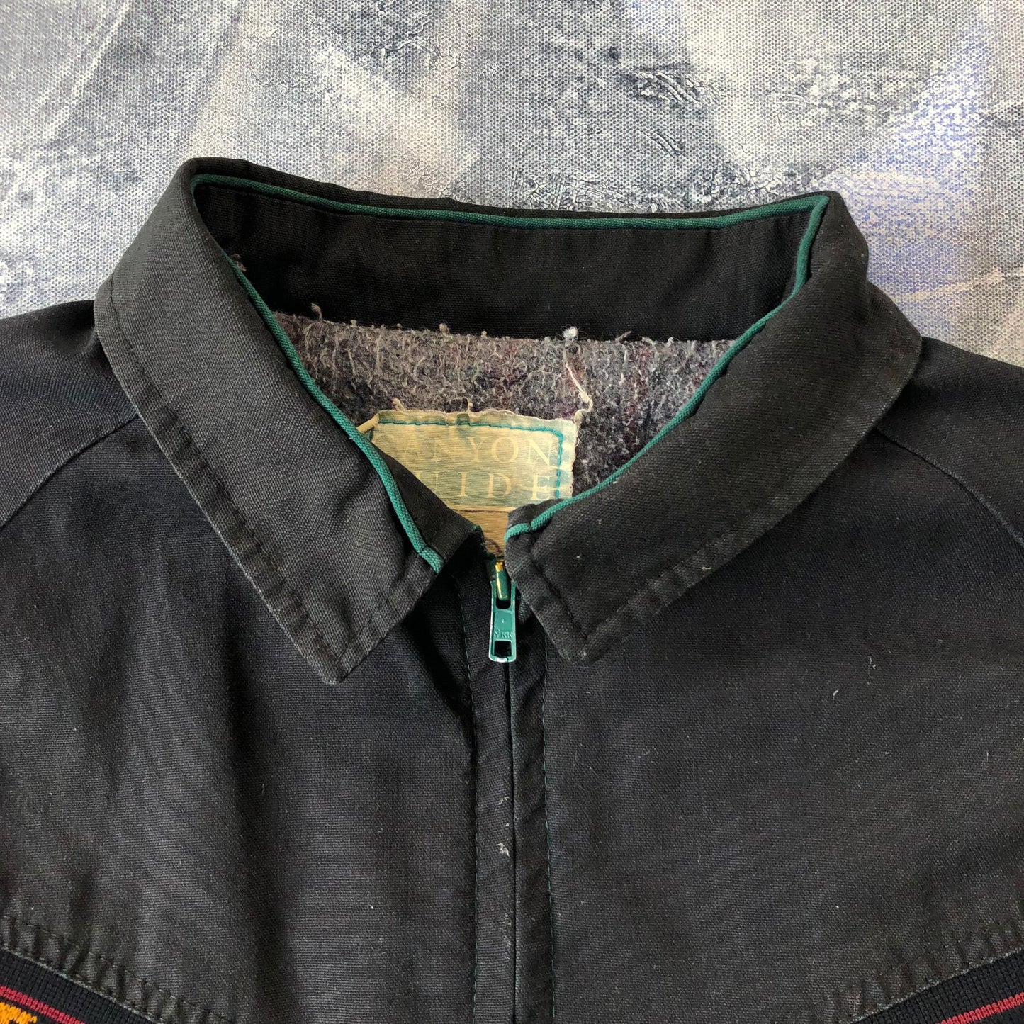 Vintage USA Canyon Guide Outfitters Blanket Lined Aztec Bomber Zip Jacket L