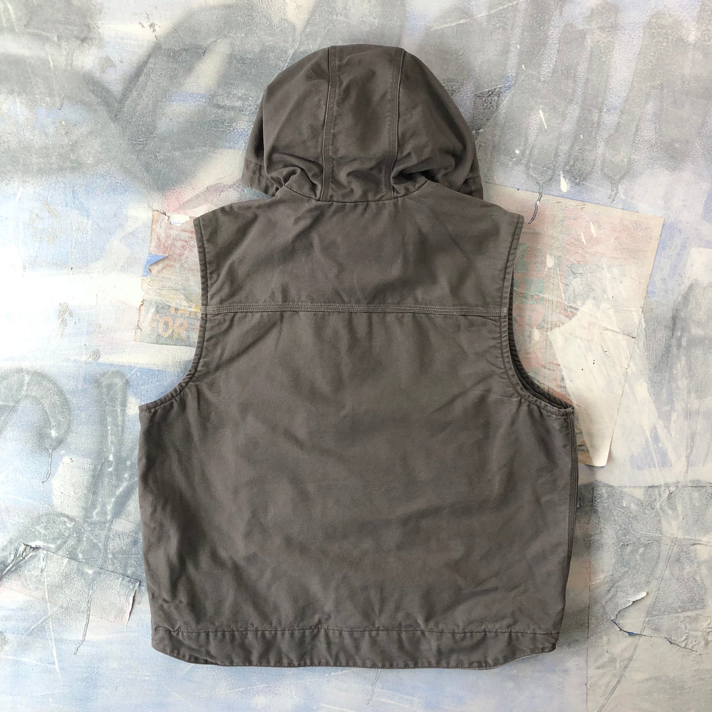 Carhartt Relaxed Fit Duck Washed Fleece Lined Hooded Zip Vest XL
