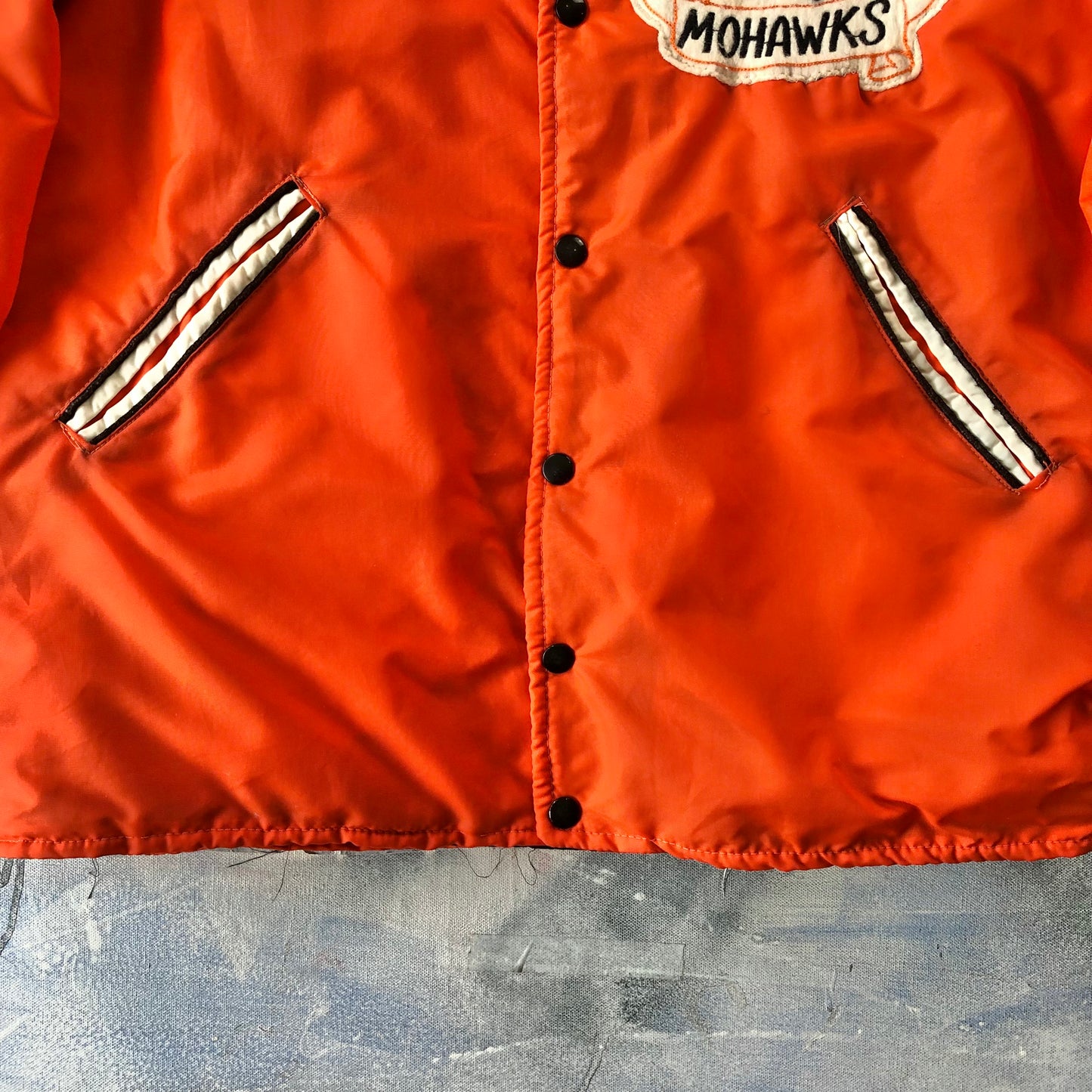 Vintage Vette City Mohawks Varsity Quilted Button Jacket L