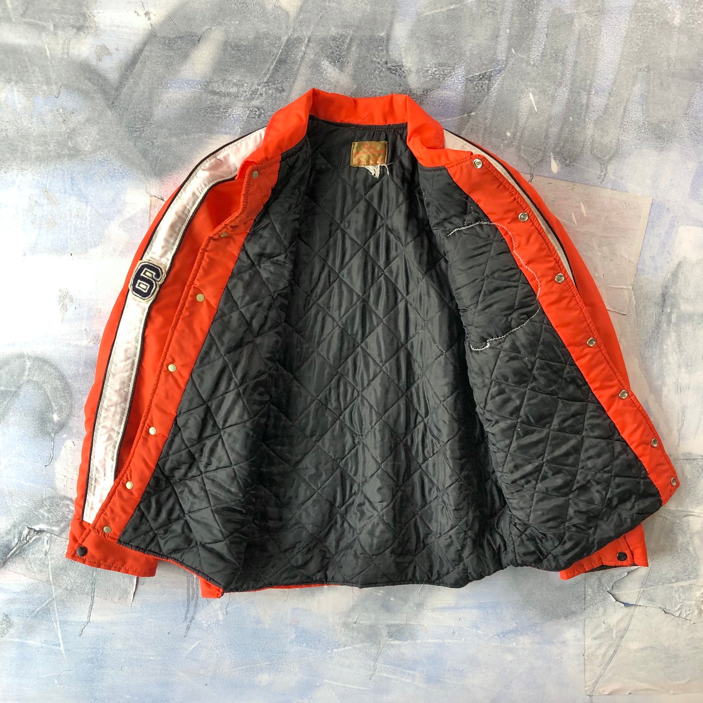Vintage Vette City Mohawks Varsity Quilted Button Jacket L
