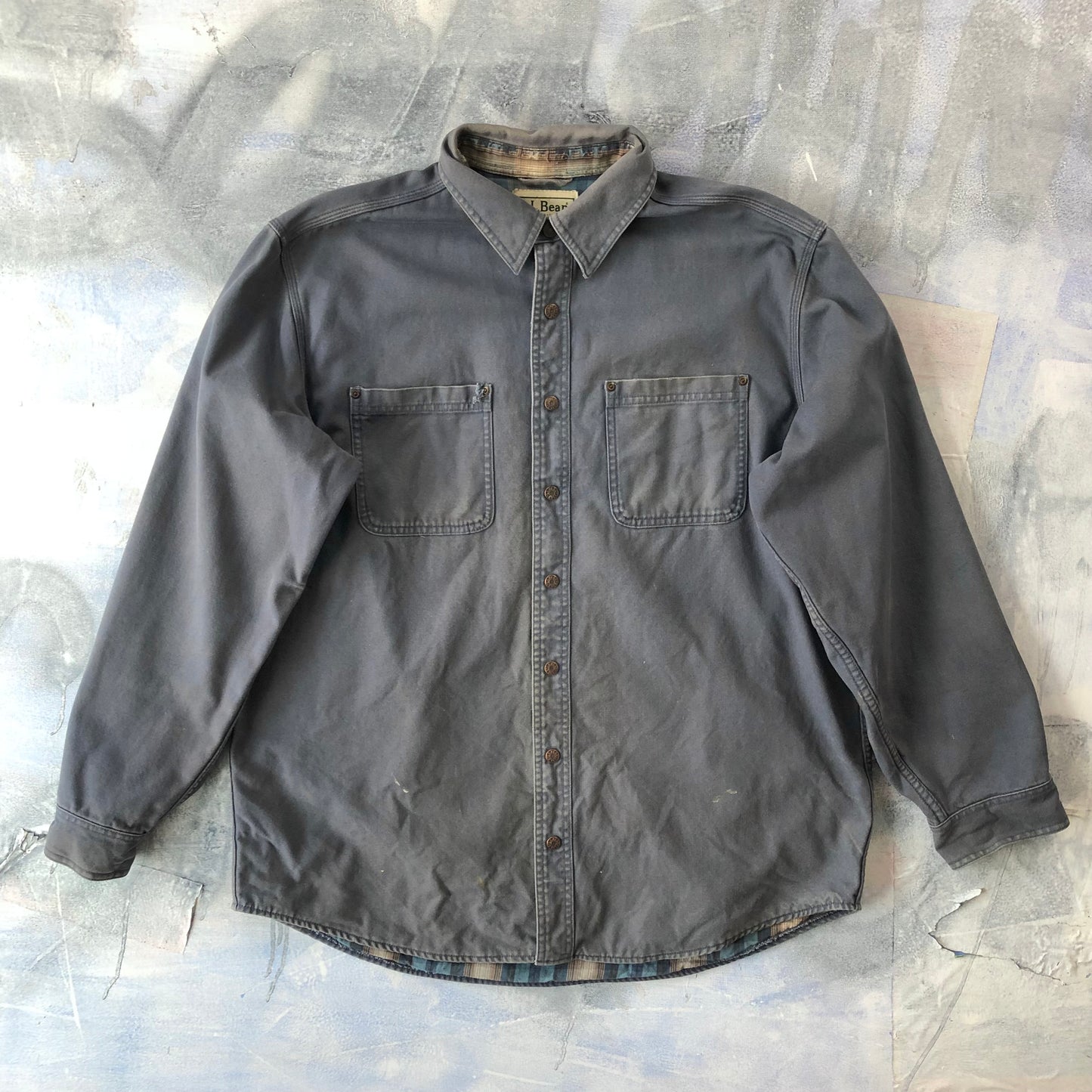 Vintage L.L Bean Workwear Heavyweight Plaid Lined Button Shirt L