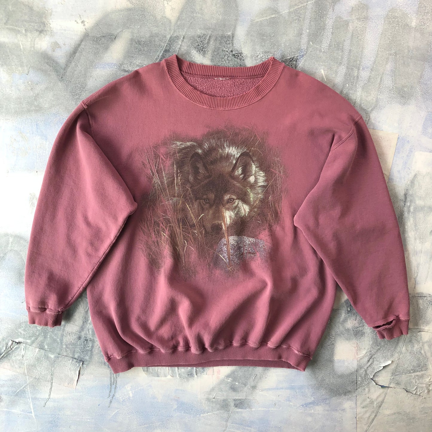 Vintage Wolf Nature Crewneck Sweatshirt XL