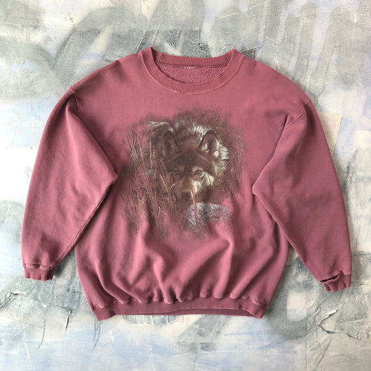 Vintage Wolf Nature Crewneck Sweatshirt XL