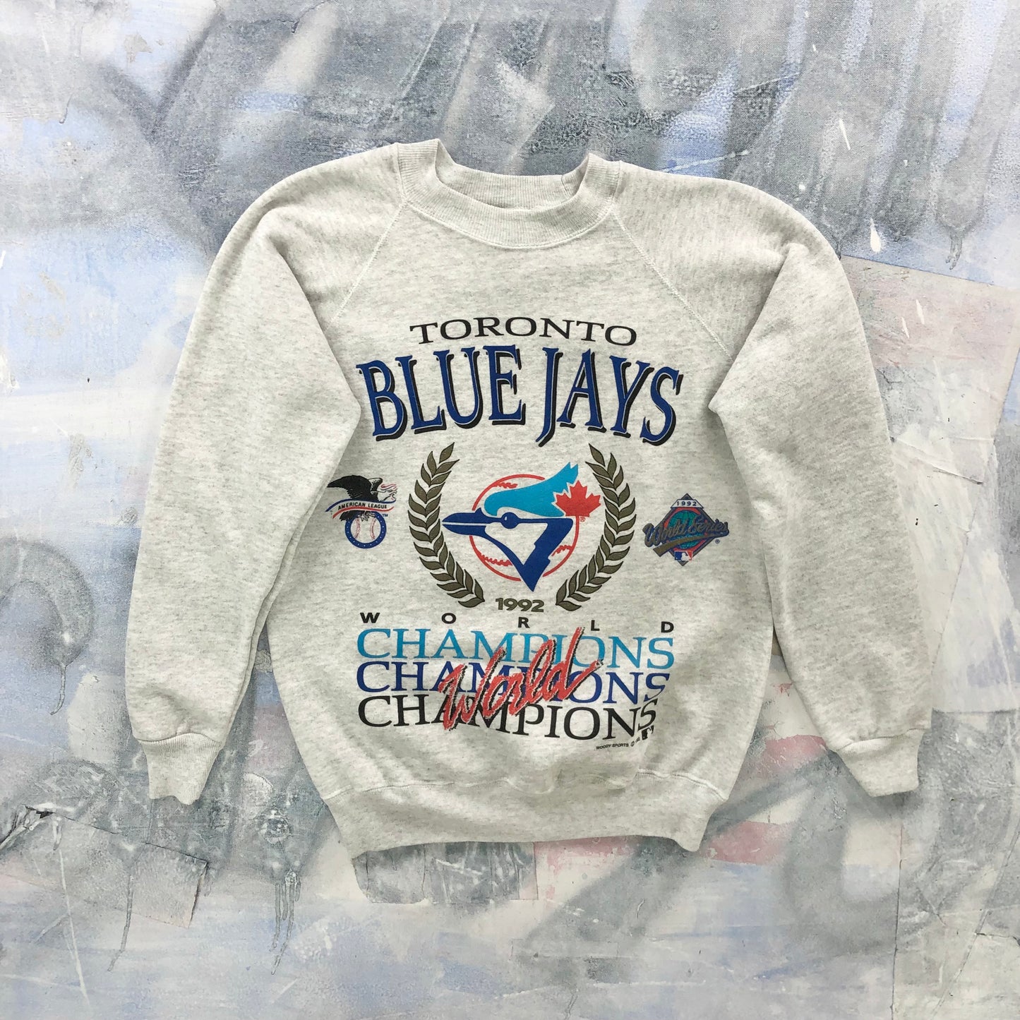 Vintage 90s Toronto Blue Jays World Series Champions Crewneck Sweatshirt M