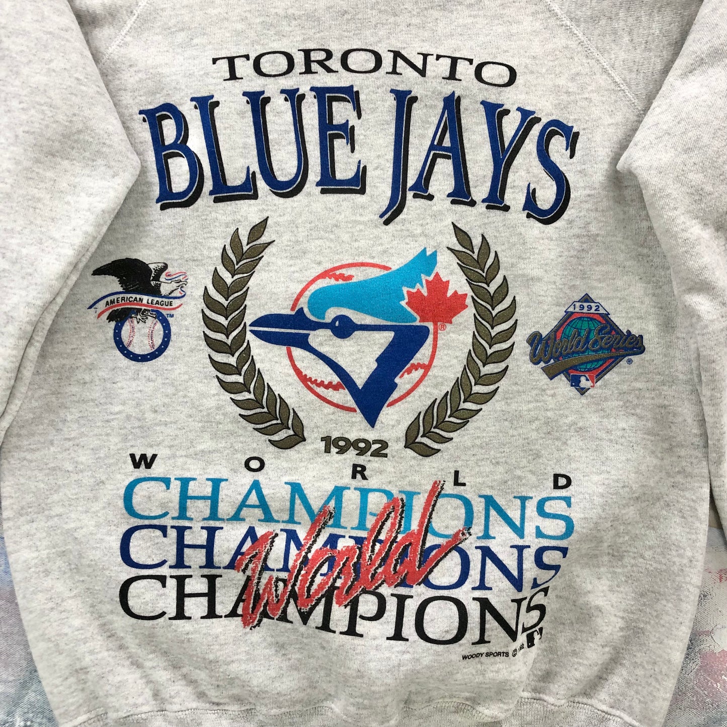 Vintage 90s Toronto Blue Jays World Series Champions Crewneck Sweatshirt M