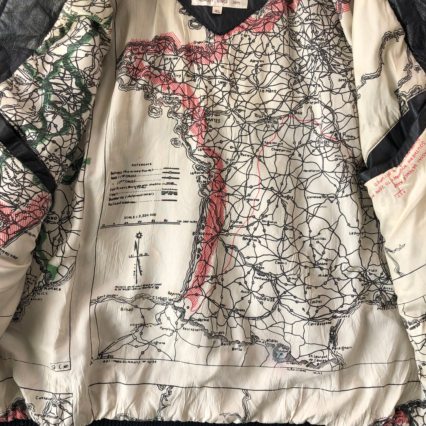 Vintage Hard Rock Cafe Honolulu Hawaii Leather Aviator Map Lined Zip Jacket XL
